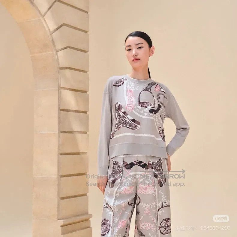 Hermes Hermes Women's Silk Long Sleeve Size XXS / US 00 / IT 34 - 5 Thumbnail
