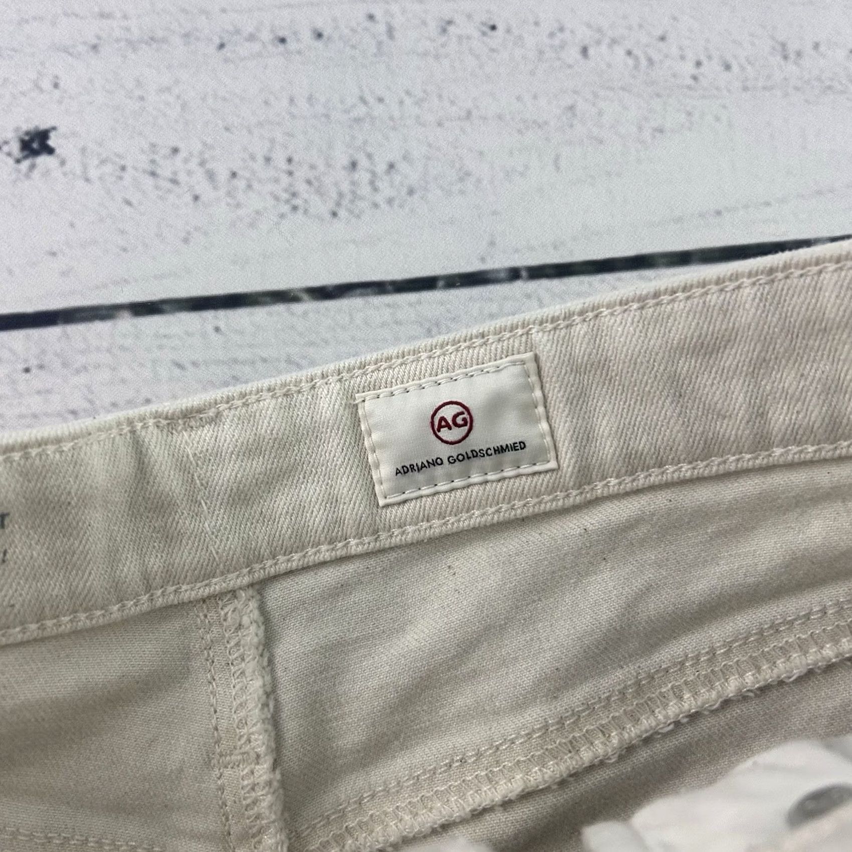 Vintage Wedge Adriano Goldschmied AG Alexxis Short High Rise Wedge Women's 30 Regular Beige Cut-Off Jeans Shorts Mens Womens Girls Boys Size 30" / US 8 / IT 44 - 3 Thumbnail