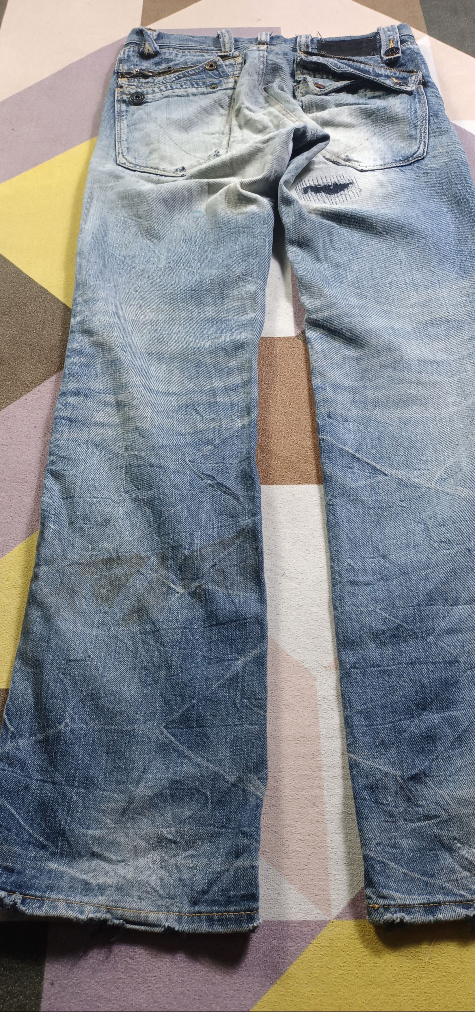 If Six Was Nine × Japanese Brand Army Of no! Honeycomb Distressed Jeans Size US 31 - 5 Thumbnail