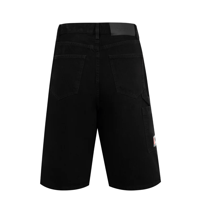 Nahmias o1h1sh11225 Denim Baggy Carpenter Shorts in Black Size US 32 / EU 48 - 2 Thumbnail