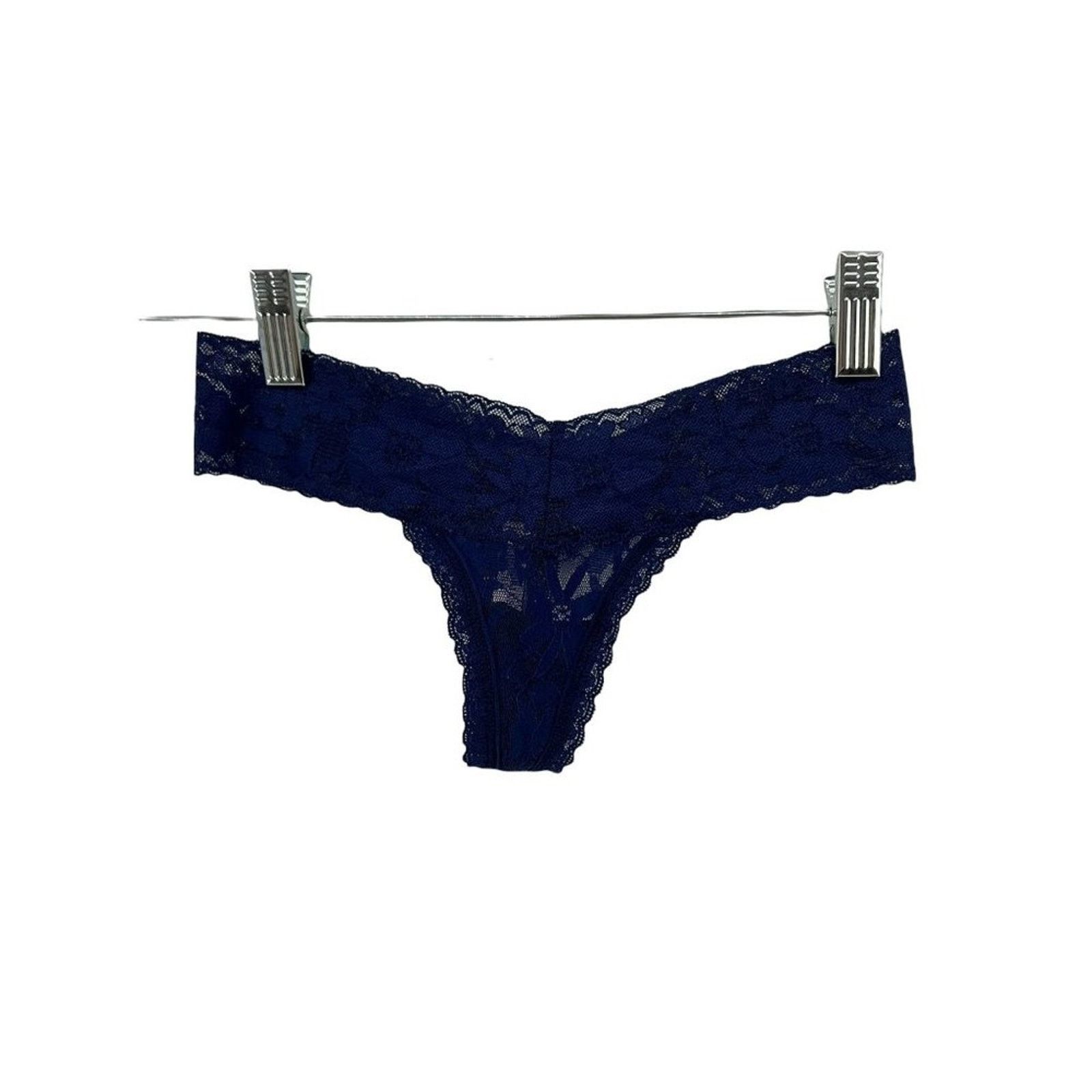 Victorias Secret Victoria's Secret Navy Blue Lace Thong Panty Xsmall, Women's