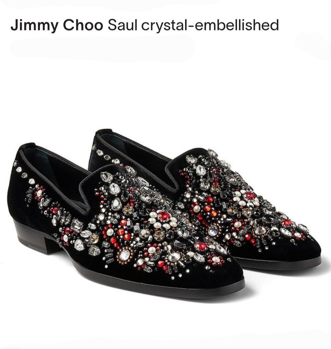 Jimmy Choo Jimmy Choo Saul crystal studded slippers 41 Size US 8 / EU 41 - 1 Thumbnail