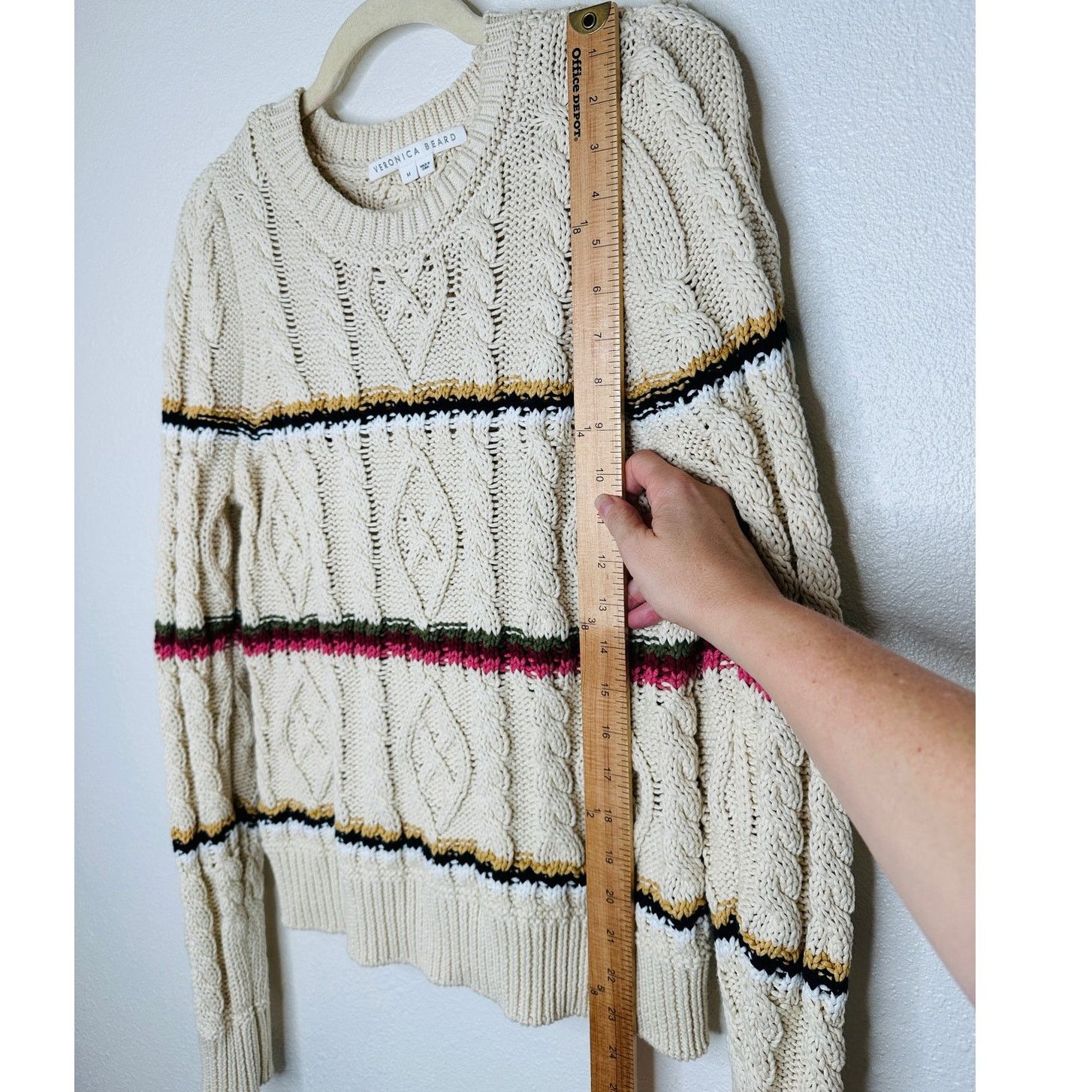 Veronica Beard Veronica Beard Bruna Cream Stripe Knit Long Sleeve Sweater M Size M / US 6-8 / IT 42-44 - 13 Thumbnail