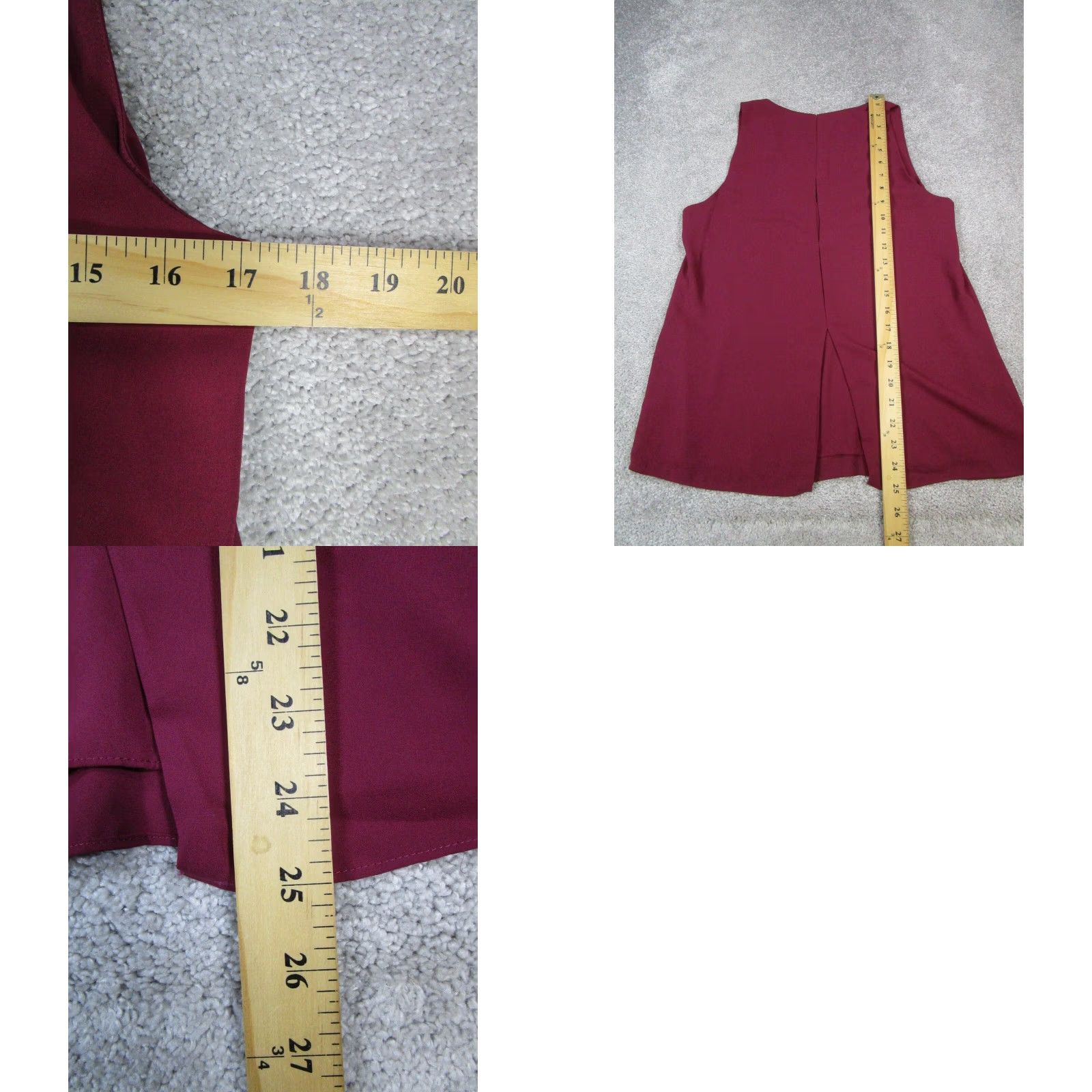 Vintage Babaton Tank Top Womens Small Red V-Neck Pullover Cropped Sleeveless Polyester Shirt Cup? Size S / US 4 / IT 40 - 8 Thumbnail