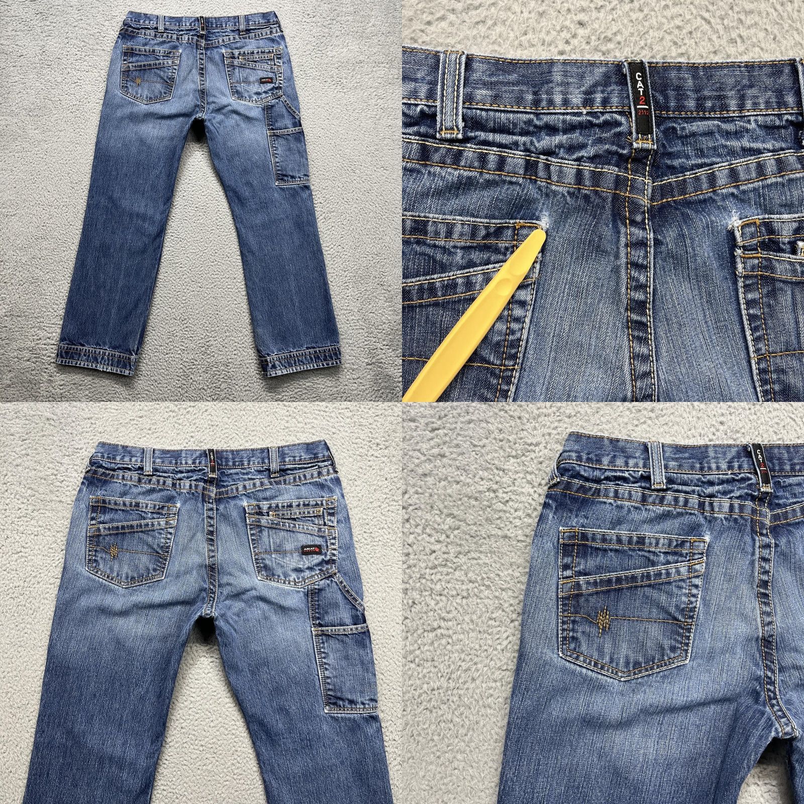 Ariat Ariat M4 FR Jeans Mens 35x32 Faded Wash Flame Resistant Relaxed Boot Work Denim Size US 35 - 8 Thumbnail