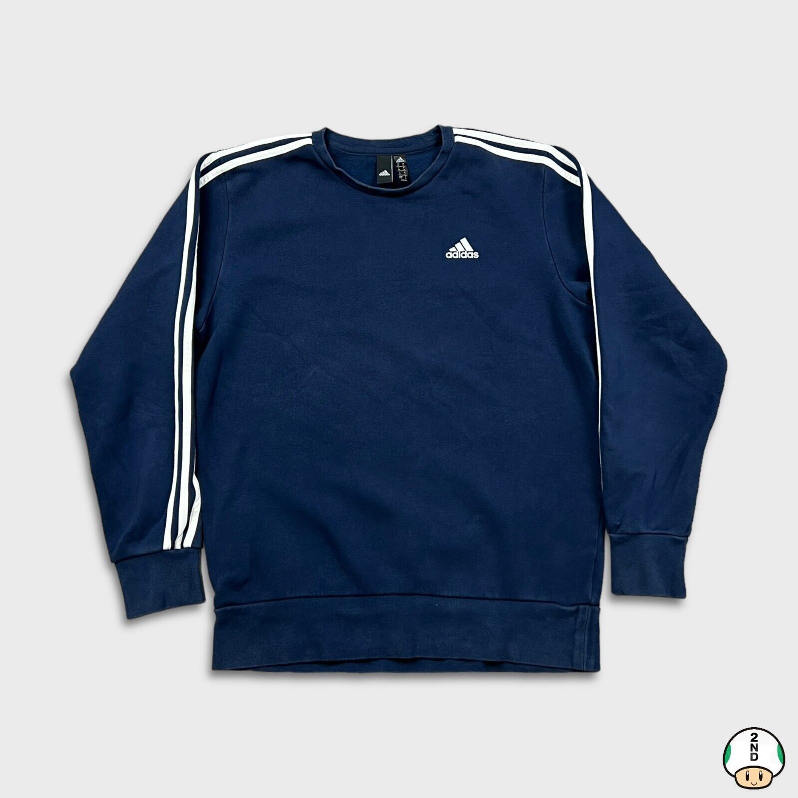 Adidas × Vintage Adidas Sweatshirt Medium Essentials Spell Out Logo Pullover Size US M / EU 48-50 / 2 - 1 Thumbnail