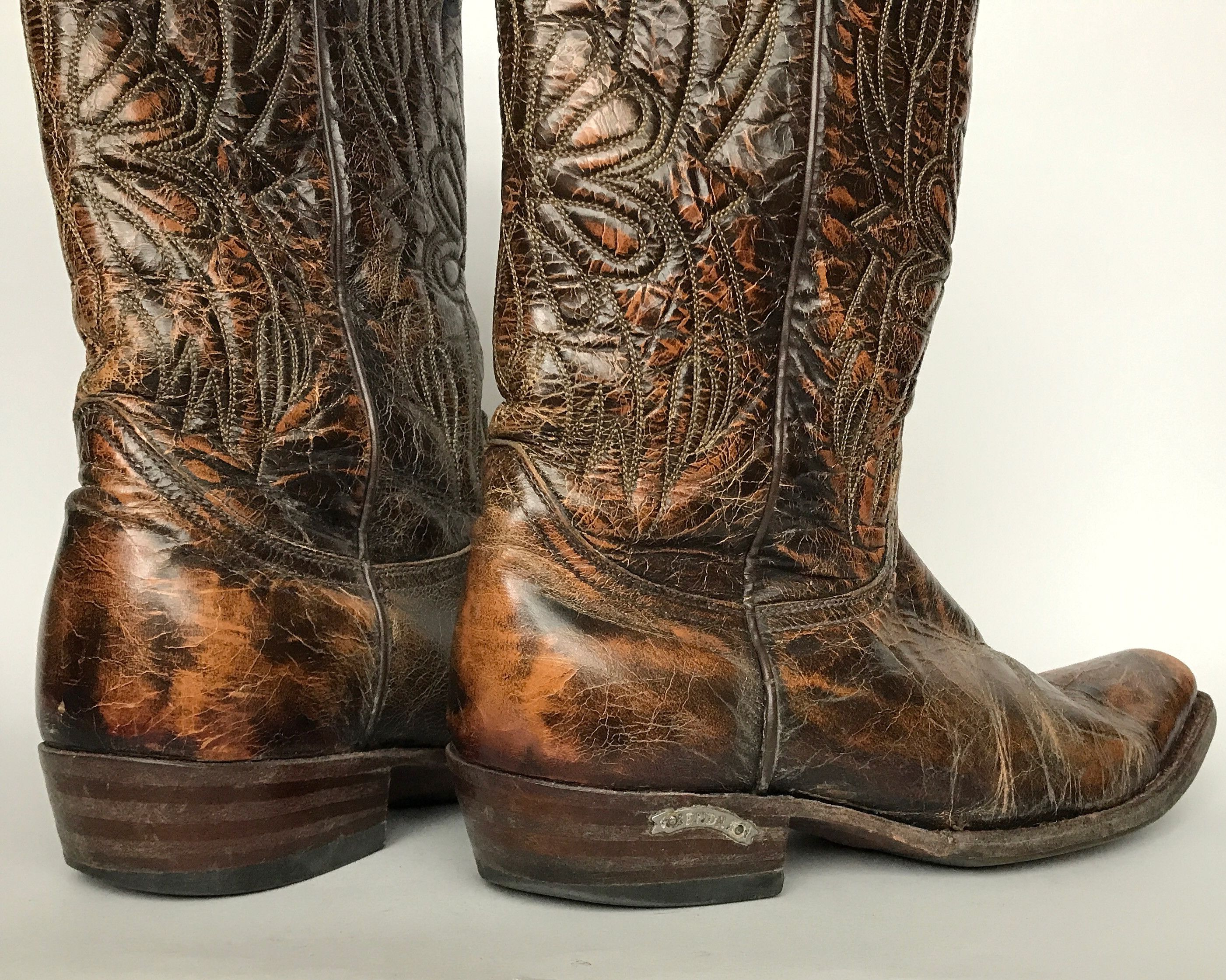 Cowboy Equipment SENDRA EMBROIDERED LEATHER WESTERN COWBOY BOOTS Size US 8.5 / EU 41-42 - 2 Thumbnail