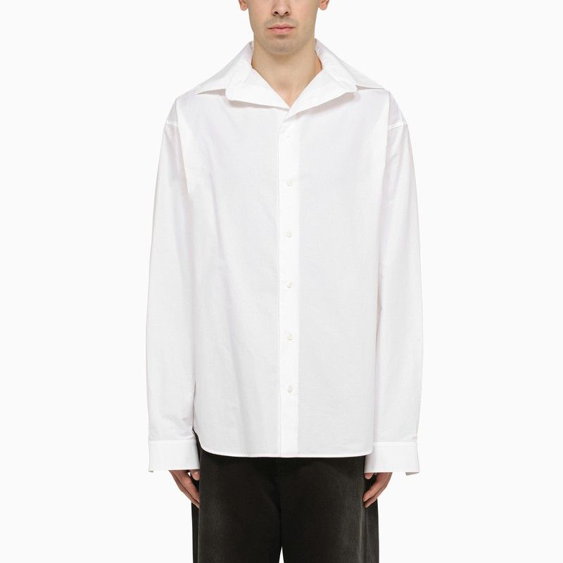 image of Balenciaga Kick Collar Oversize Shirt White Size M, Men's