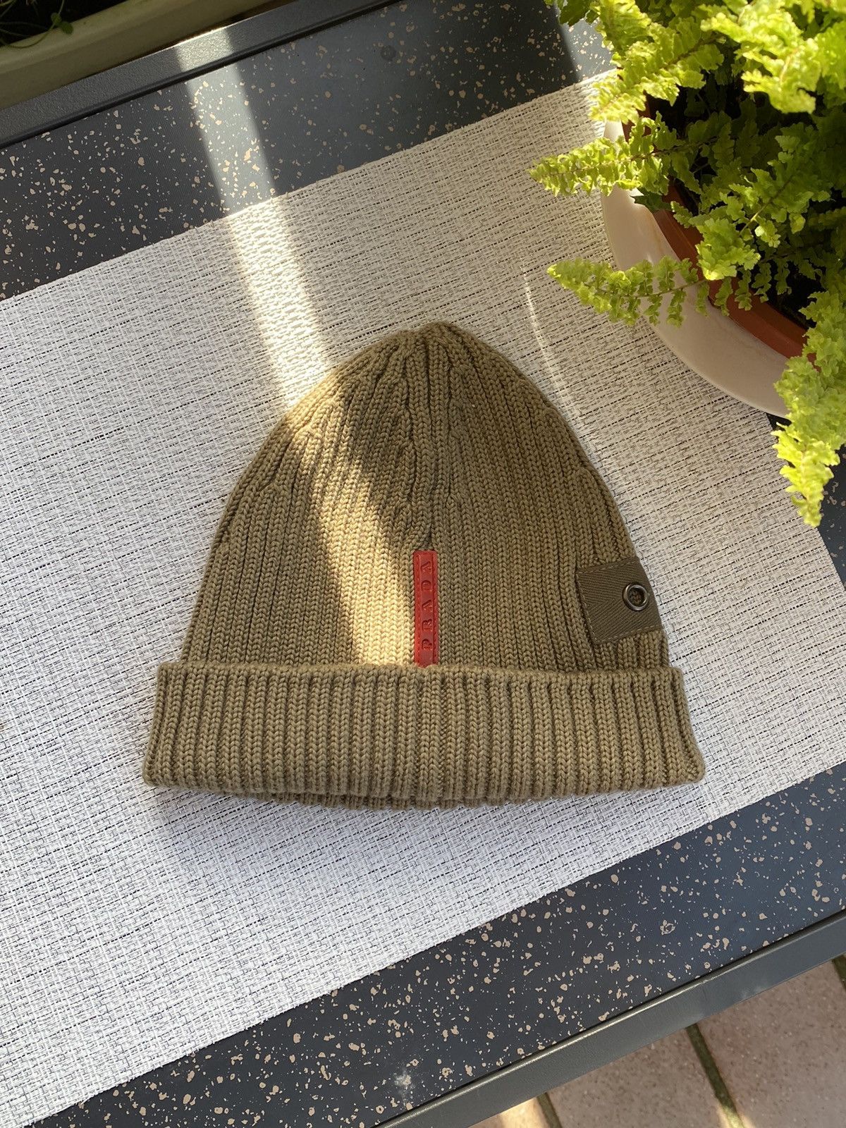 美品 00s PRADA SPORTS WOOL LOGO BEANIE Prada Sport Brown Virgin Wool Beanie - OS 100% Wool Knit Hat