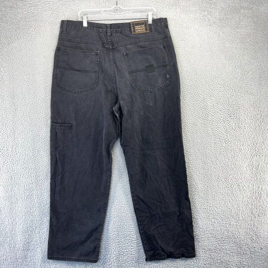 image of Vintage Marithe Girbaud Jeans Mens 38 Black Baggy Hip Hop Pockets Fits 37X30 Y2K in White