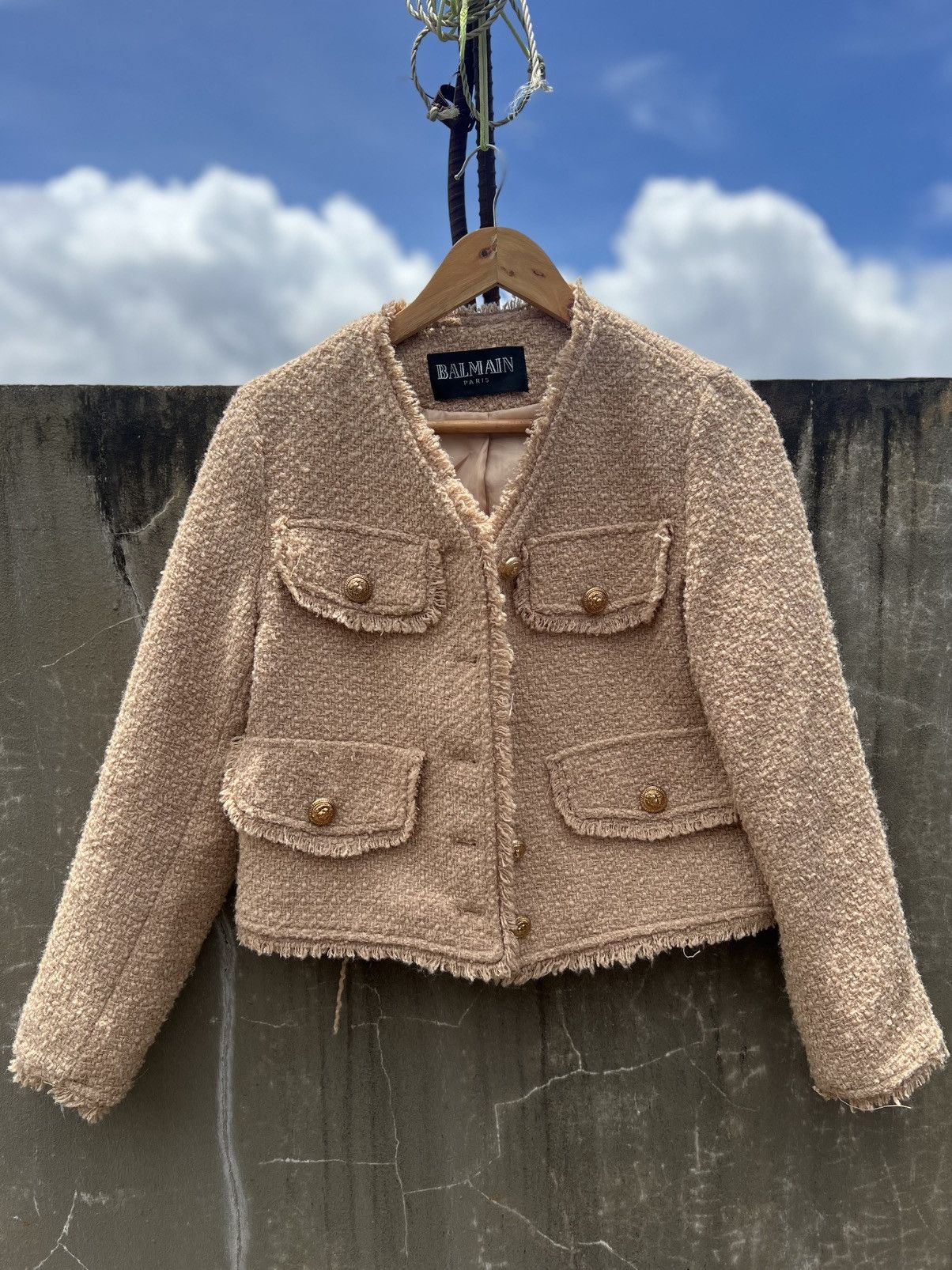 Balmain Balmain Cropped Tweed Jacket Size S / US 4 / IT 40 - 1 Thumbnail