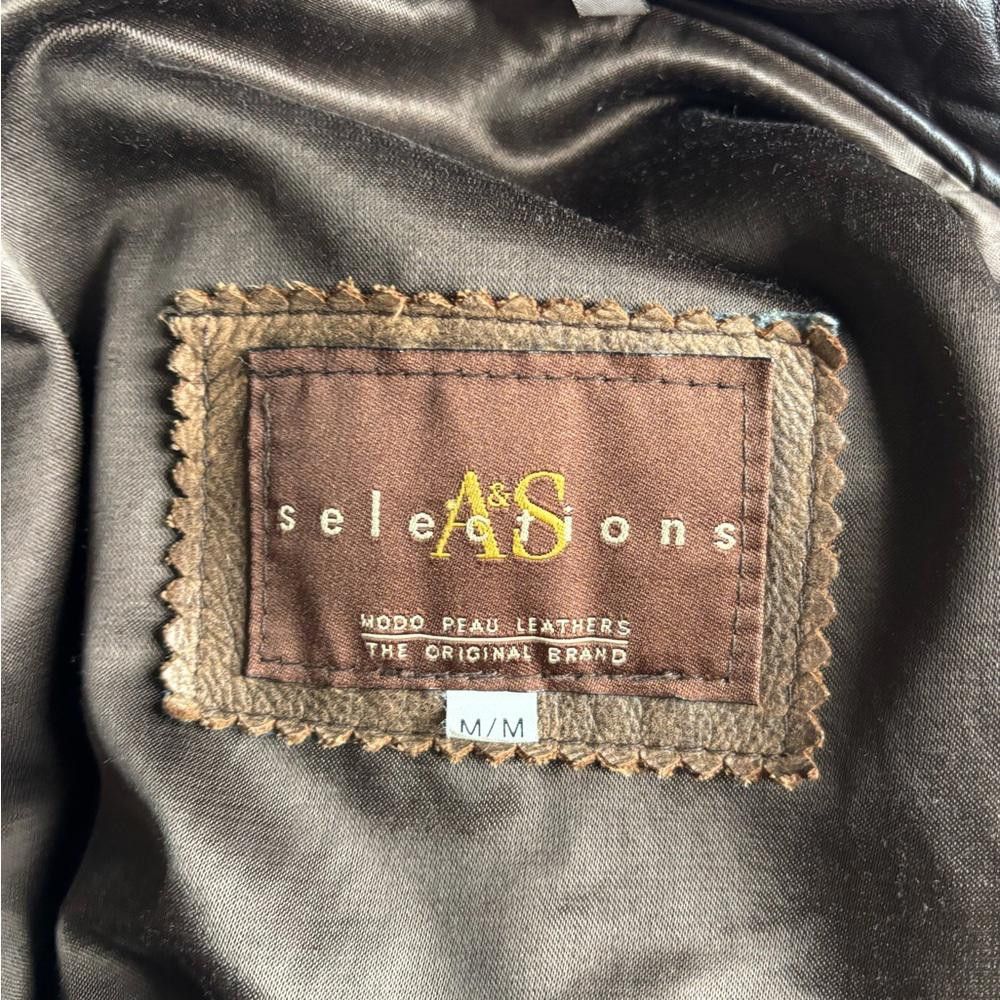 Designer Vintage A&S Selections Leather Bomber Jacket Size US S / EU 44-46 / 1 - 4 Thumbnail