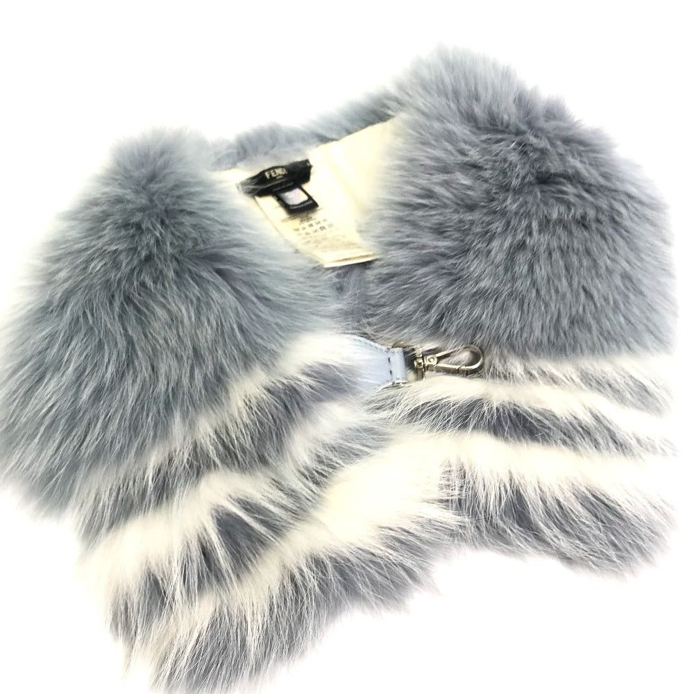 Fendi Fendi Fng426 Fur With Fastening Hook Tippet Snood Scarf Women Blue Size ONE SIZE - 1 Thumbnail