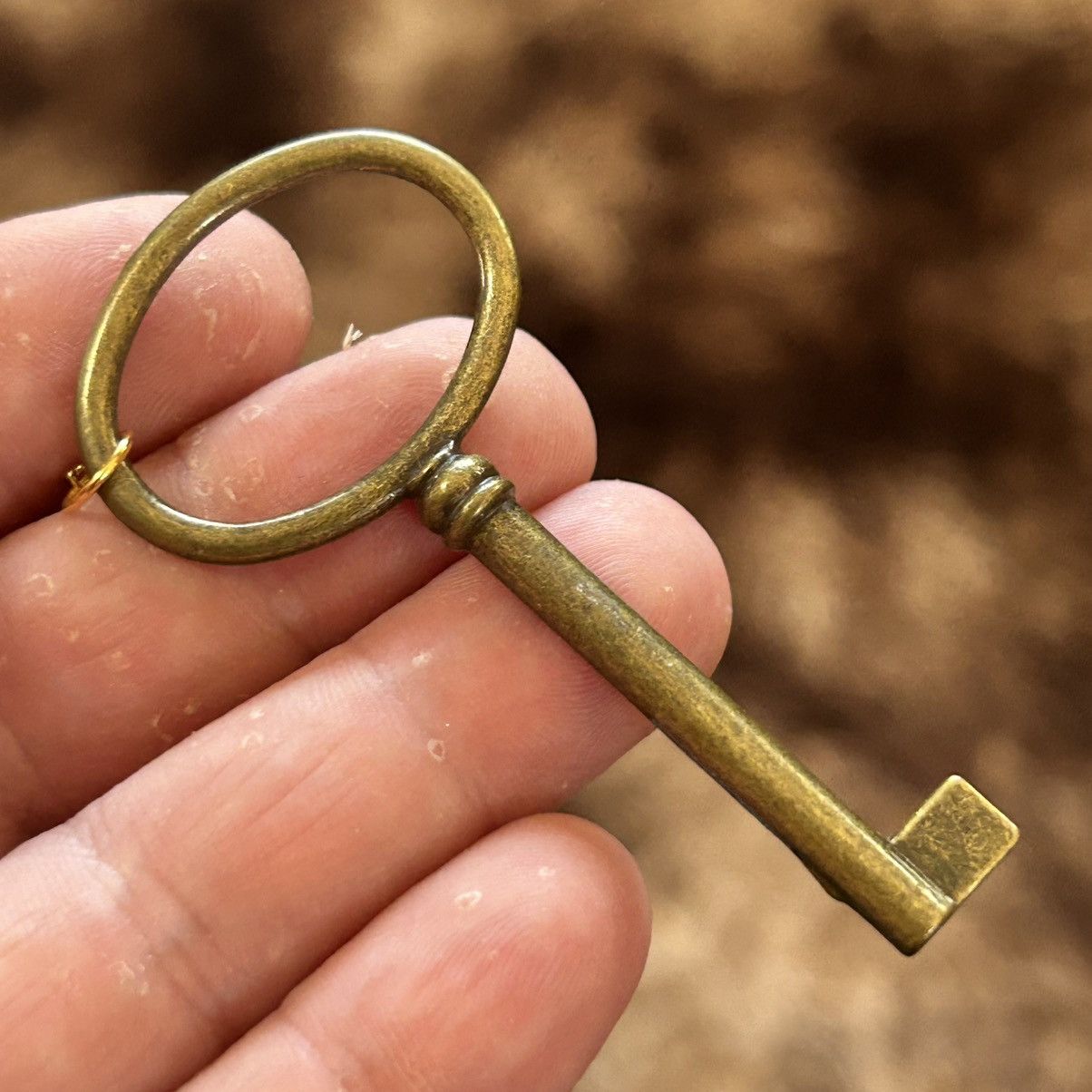 Handmade Handcrafted brass skeleton key pendant on chain necklace Size ONE SIZE - 5 Thumbnail