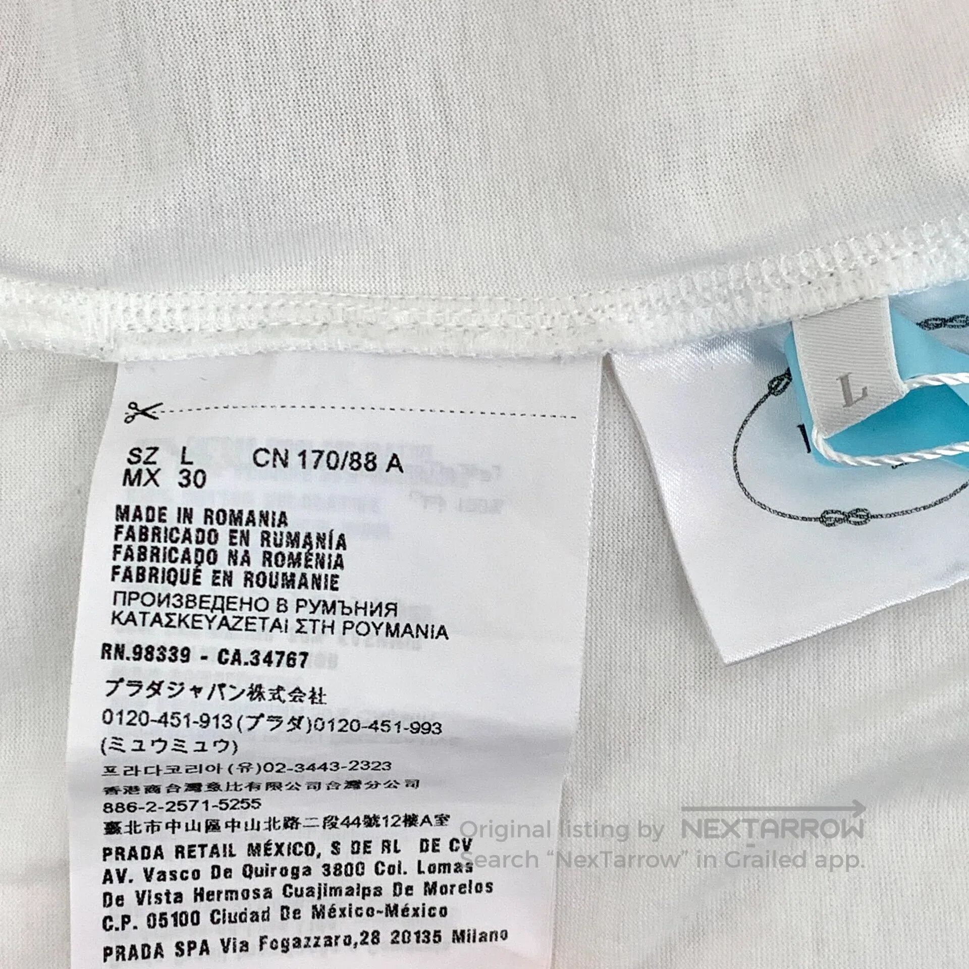 Prada Prada White pocket floral embroidery cotton crew neck shor Size US L / EU 52-54 / 3 - 7 Thumbnail