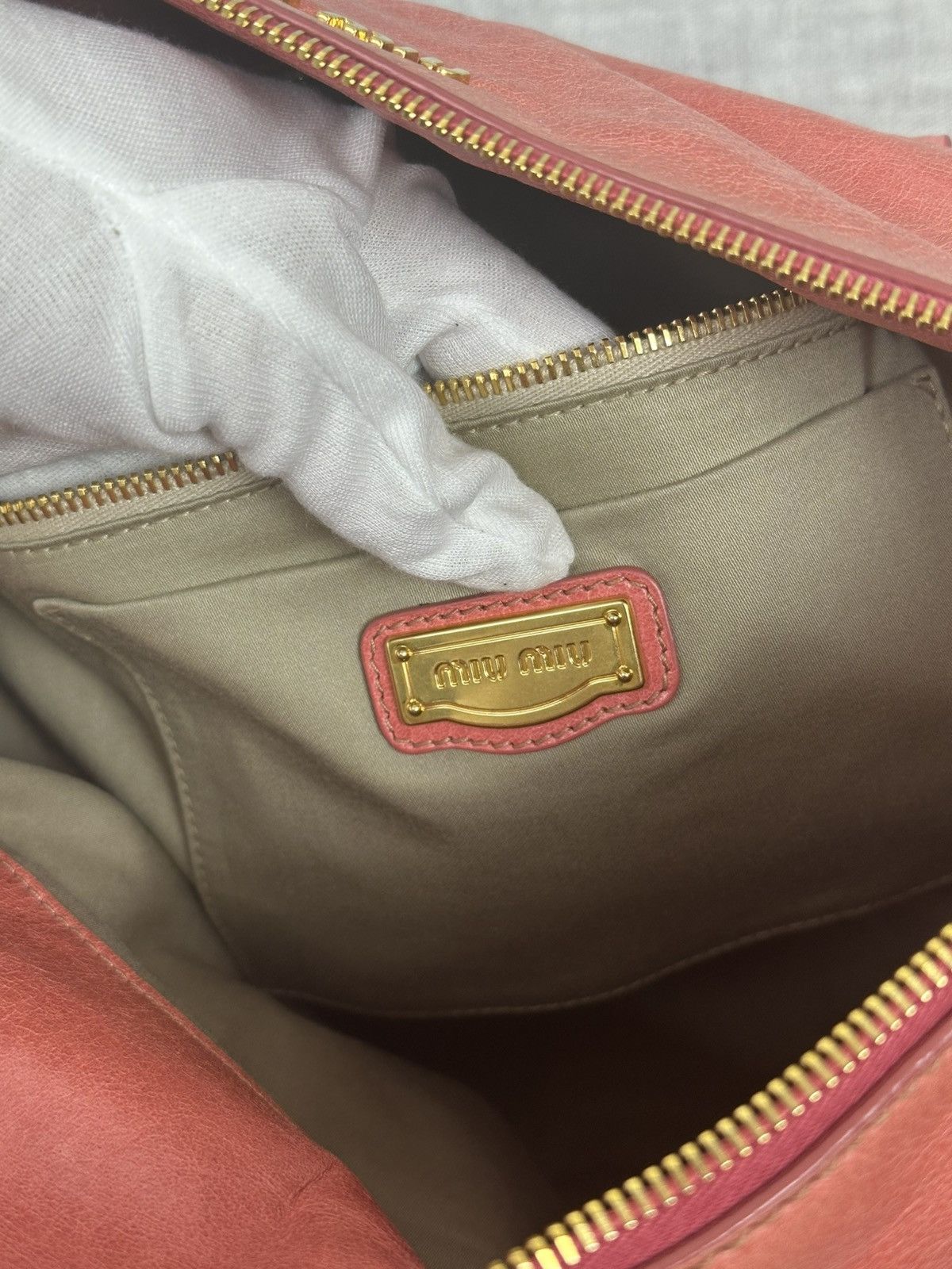 Miu Miu Miu Miu Vitello Lux Bow Bag — Coral Pink Leather — Size 26 Size ONE SIZE - 18 Thumbnail