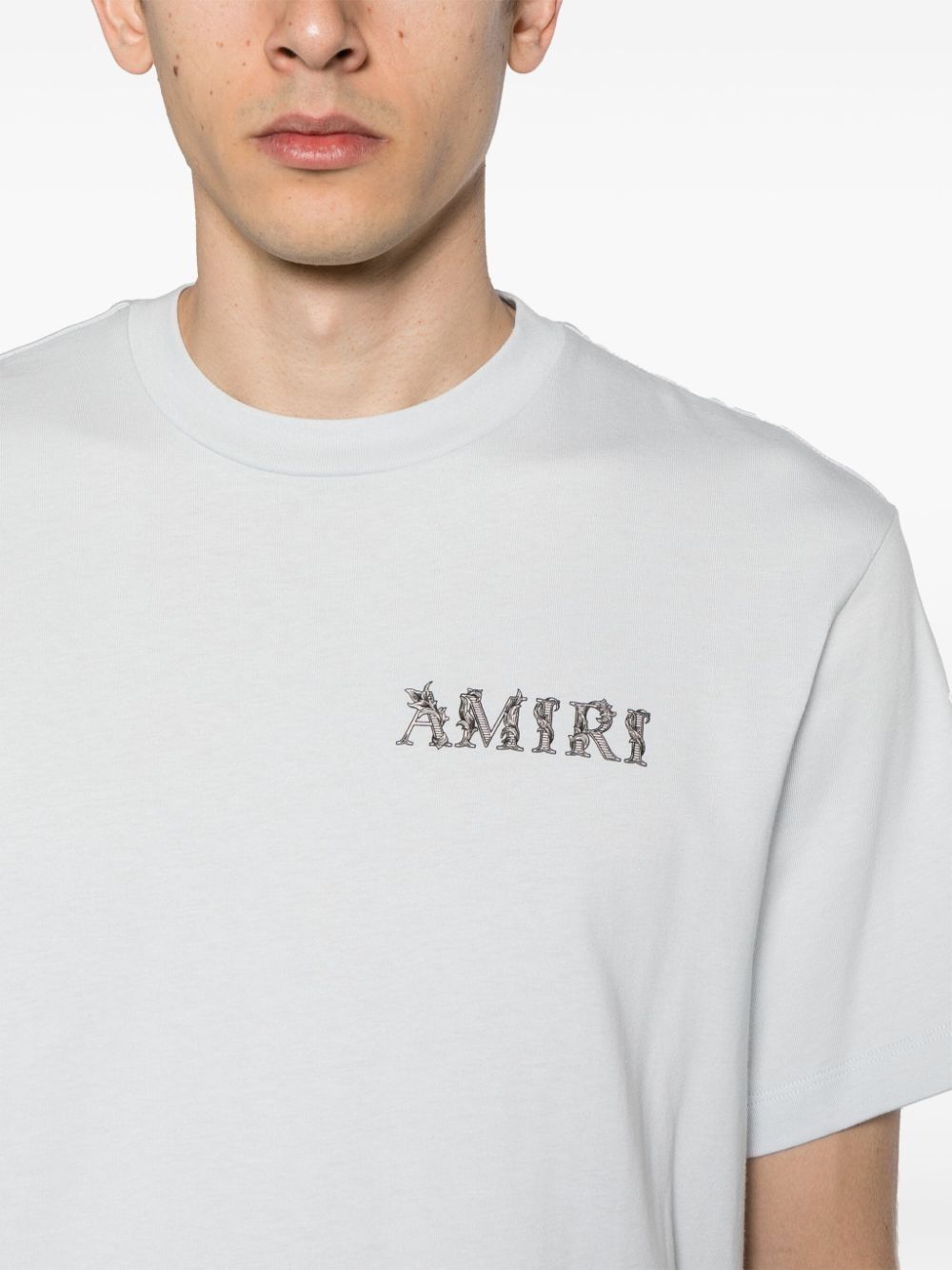 Amiri oc11z0525 Baroque Logo T-Shirt in Gray Dawn Size US S / EU 44-46 / 1 - 5 Thumbnail