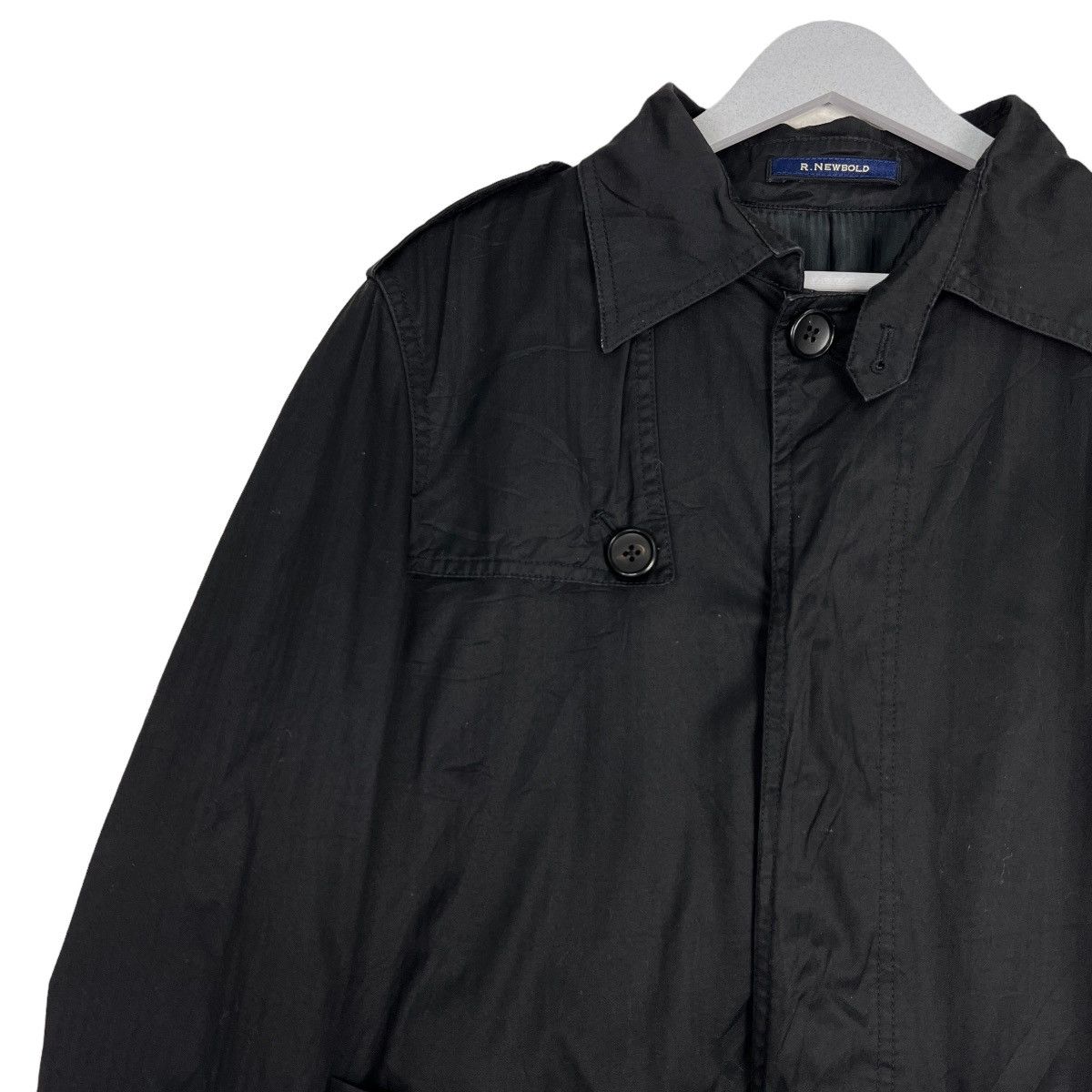 R.Newbold 🔥 BLACK R.NEWBOLD BELTED TRENCH COAT JACKET Size US M / EU 48-50 / 2 - 7 Thumbnail