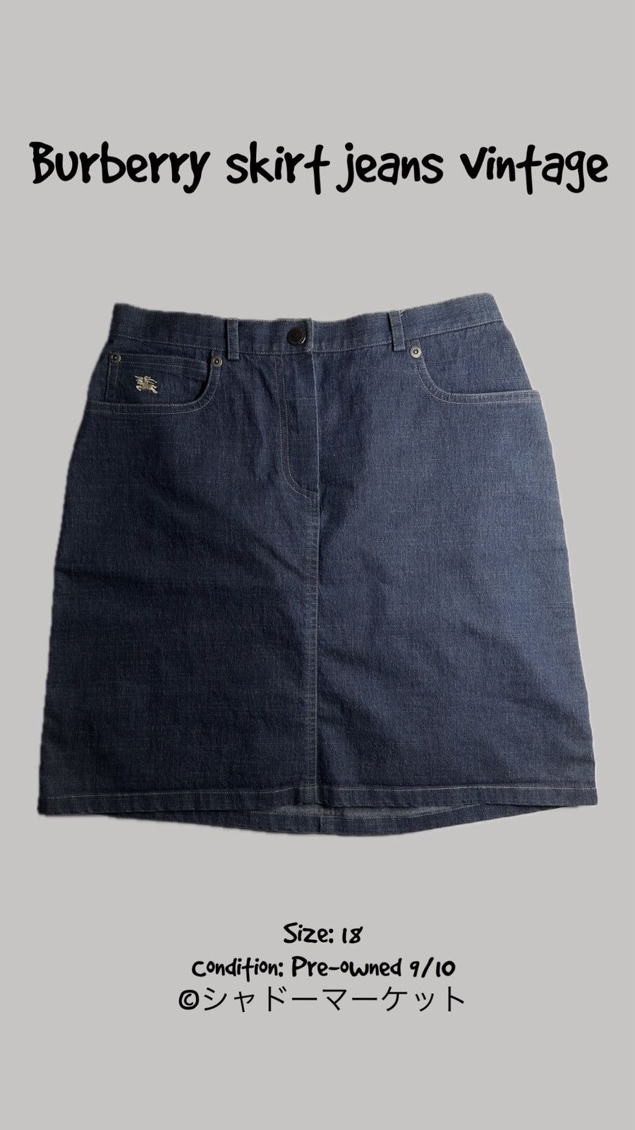Burberry Burberry Vintage Denim Skirt – Size 18 (Women) Size 36" / US 14 / IT 50 - 1 Thumbnail