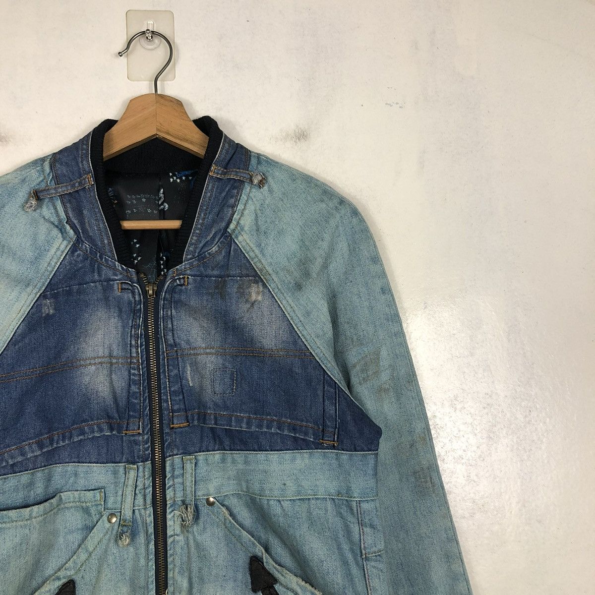 Japanese Brand 📌VINTAGE BOMBER DENIM JACKET INDIGO DESIGN DESIGUAL Size US S / EU 44-46 / 1 - 7 Thumbnail