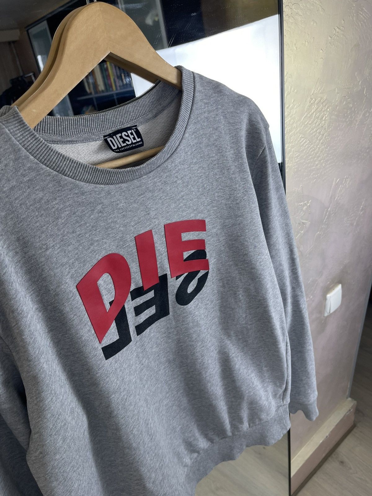 Diesel Diesel Split Logo Graphic Sweatshirt -Technical Cotton Blend Size US L / EU 52-54 / 3 - 4 Thumbnail