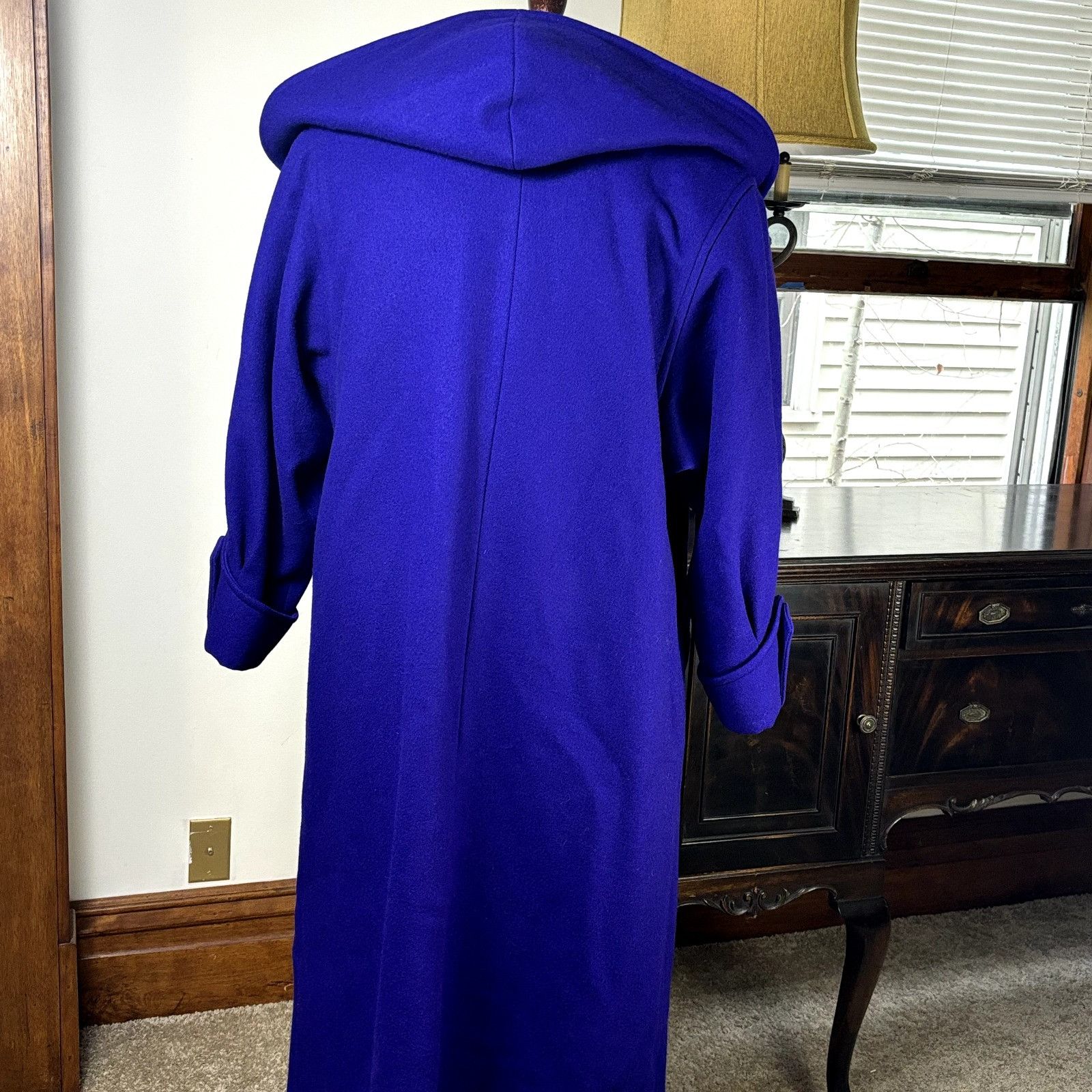 Other International Scene Unisex Pure Wool Purple Overcoat Jacket Size L / US 10 / IT 46 - 11 Thumbnail