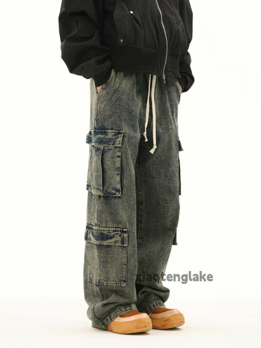 Jean × Vintage washed faded utility skate hiphop loose cargo jeans Size US 34 / EU 50 - 4 Thumbnail