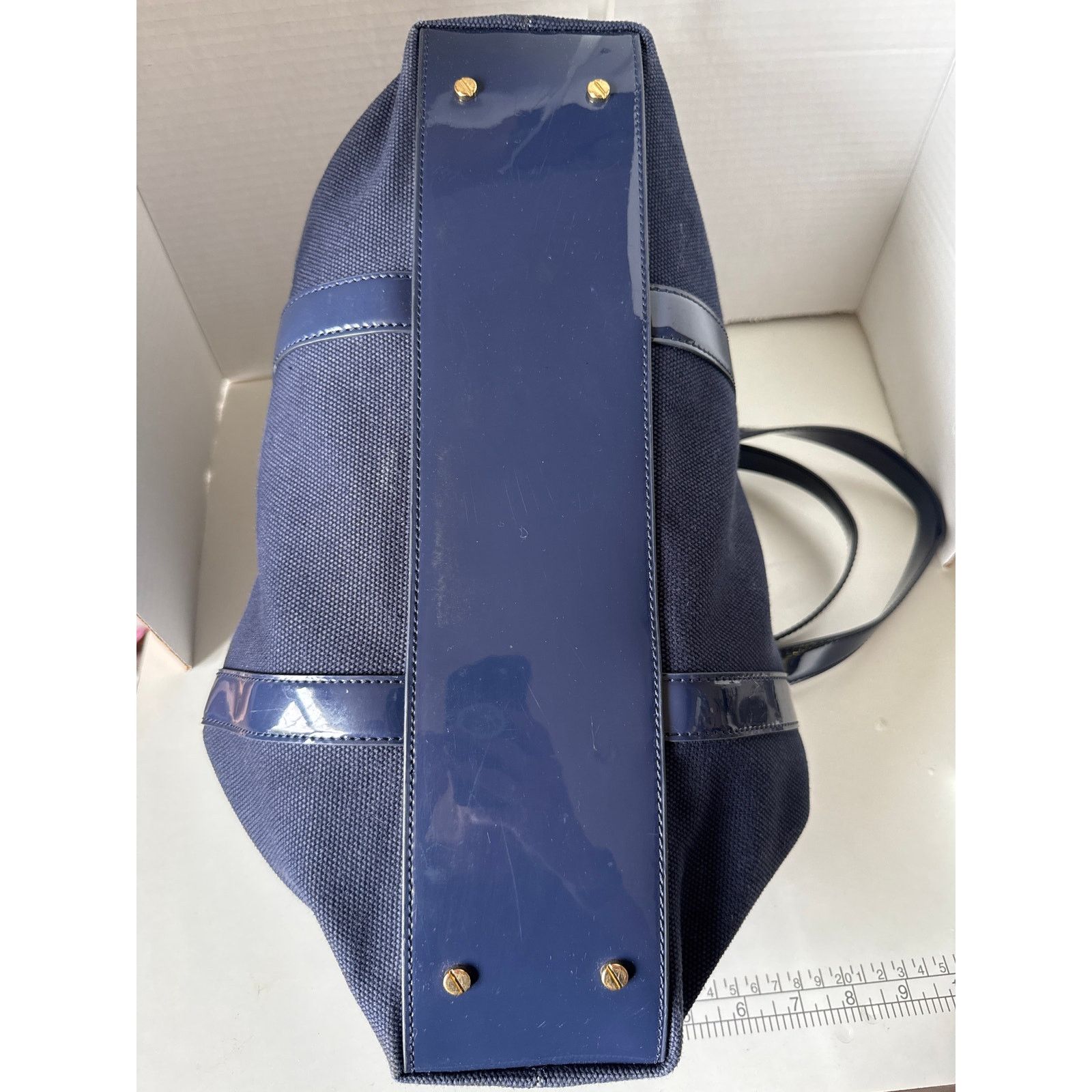 Tory Burch Tory Burch Canvas Jane Tote navy leather Shoulder Bag Size ONE SIZE - 8 Thumbnail