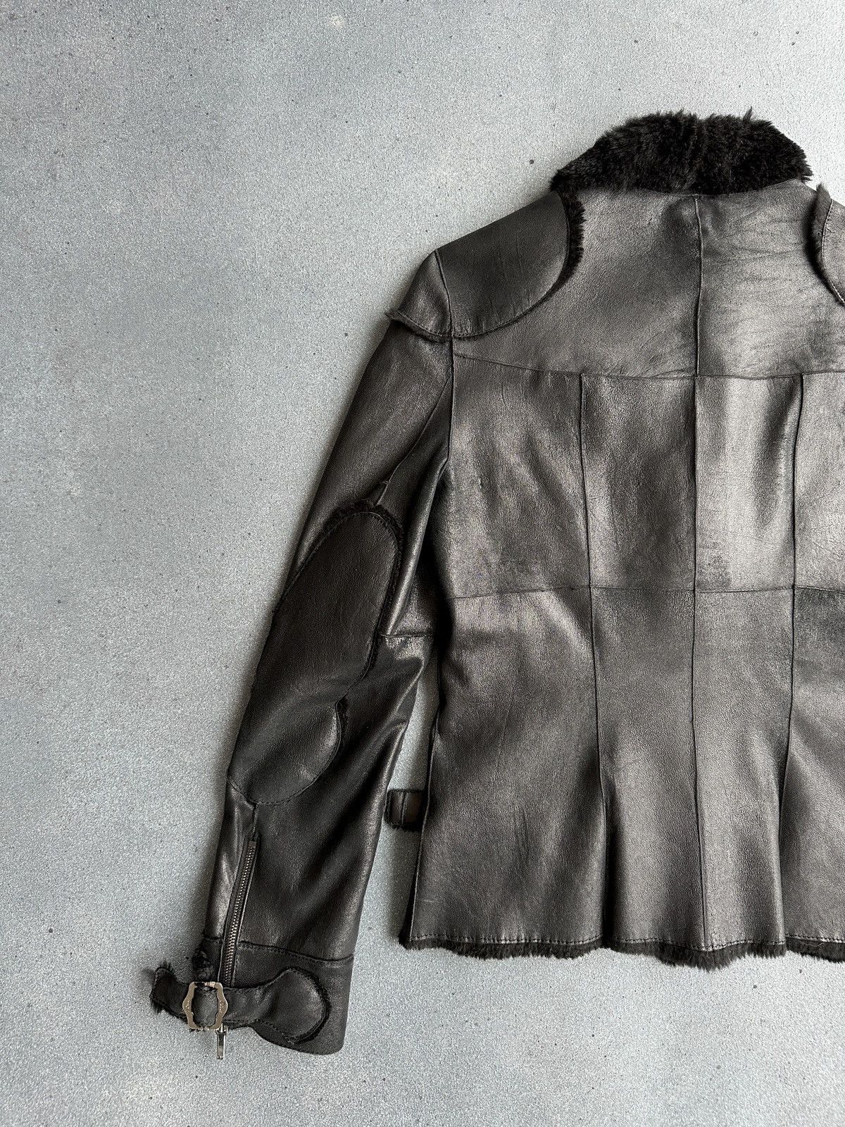 Christian Dior Monsieur 2003 DIOR John Galliano Rabbit Fur Black Strap Coat Jacket Size M / US 6-8 / IT 42-44 - 8 Thumbnail