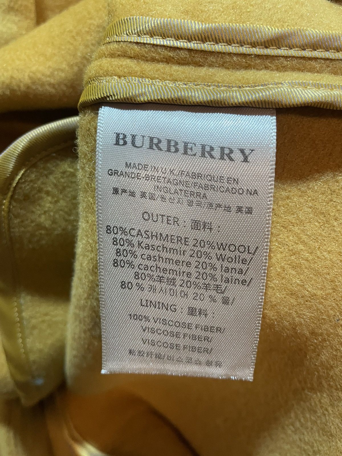 Burberry Burberry Brit "Mustard" Cashmere Wool PeaCoat Size M / US 6-8 / IT 42-44 - 4 Thumbnail