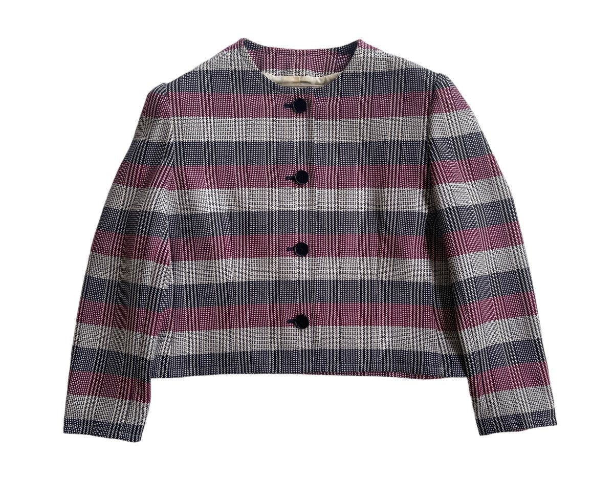 Givenchy Vintage Givenchy Glamour Cropped Plaid Jacket Size M / US 6-8 / IT 42-44 - 2 Thumbnail