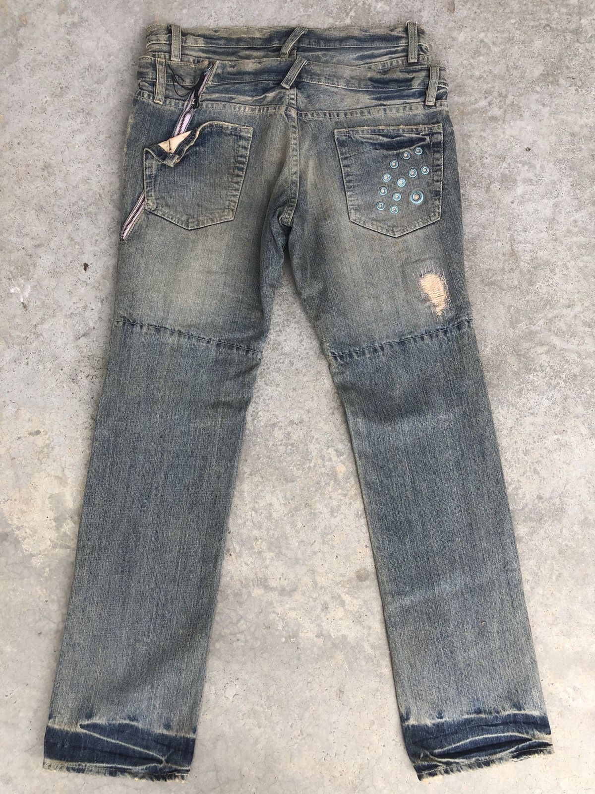 PPFM PPFM Double Waist Distressed Jeans Size US 32 / EU 48 - 2 Thumbnail