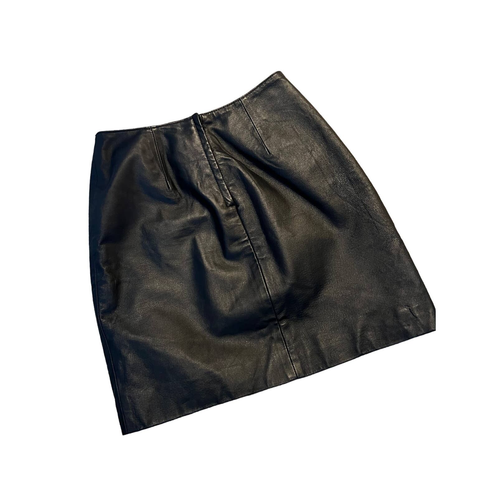 The Unbranded Brand Newport News Vintage Black Leather Mini Skirt Sz 8 Size 28" / US 6 / IT 42 - 5 Thumbnail