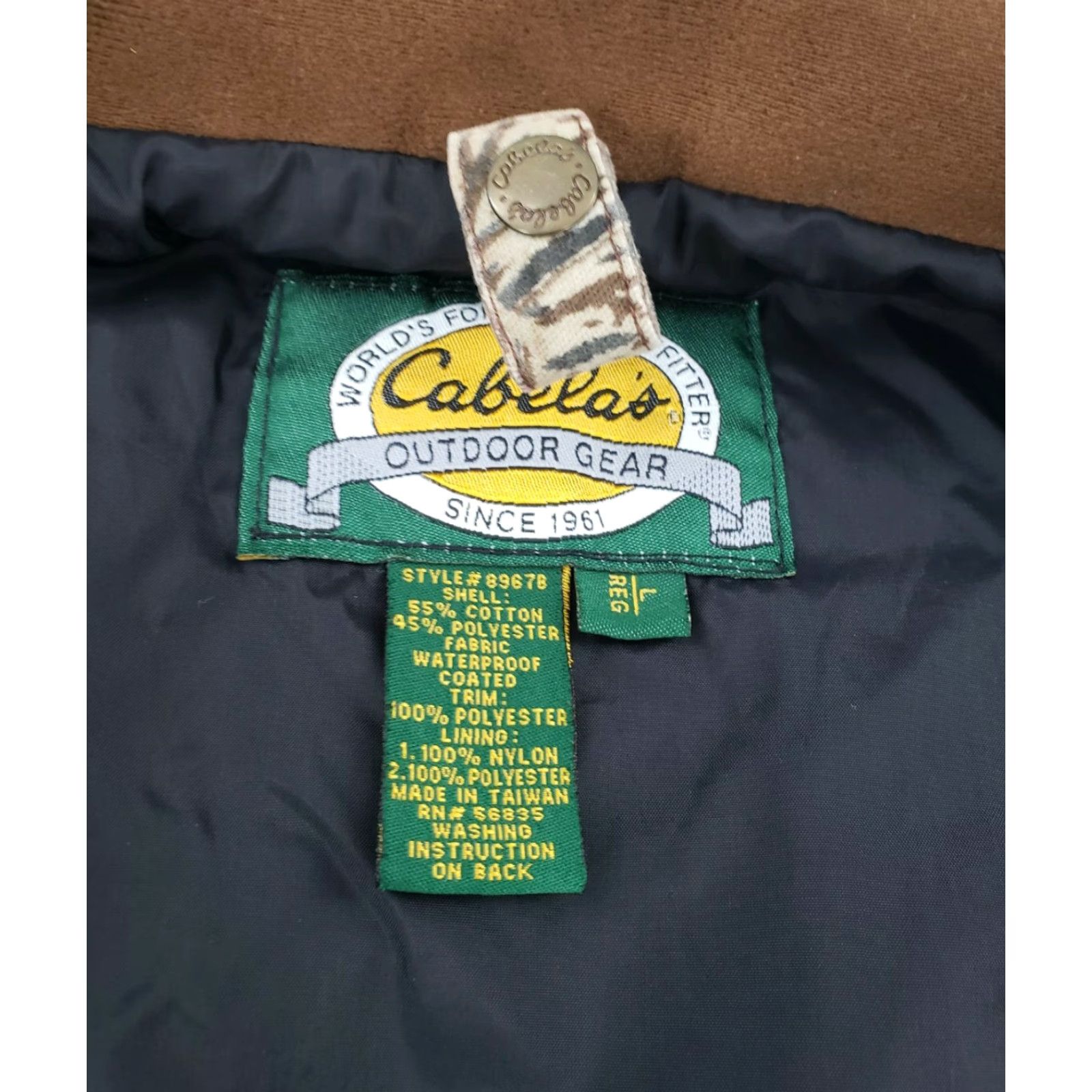 Vintage Cabela's Men's Realtree Camouflage Hunting Jacket Mid-Length Waterproof Breathable Outdoor Brown L Size US L / EU 52-54 / 3 - 6 Thumbnail