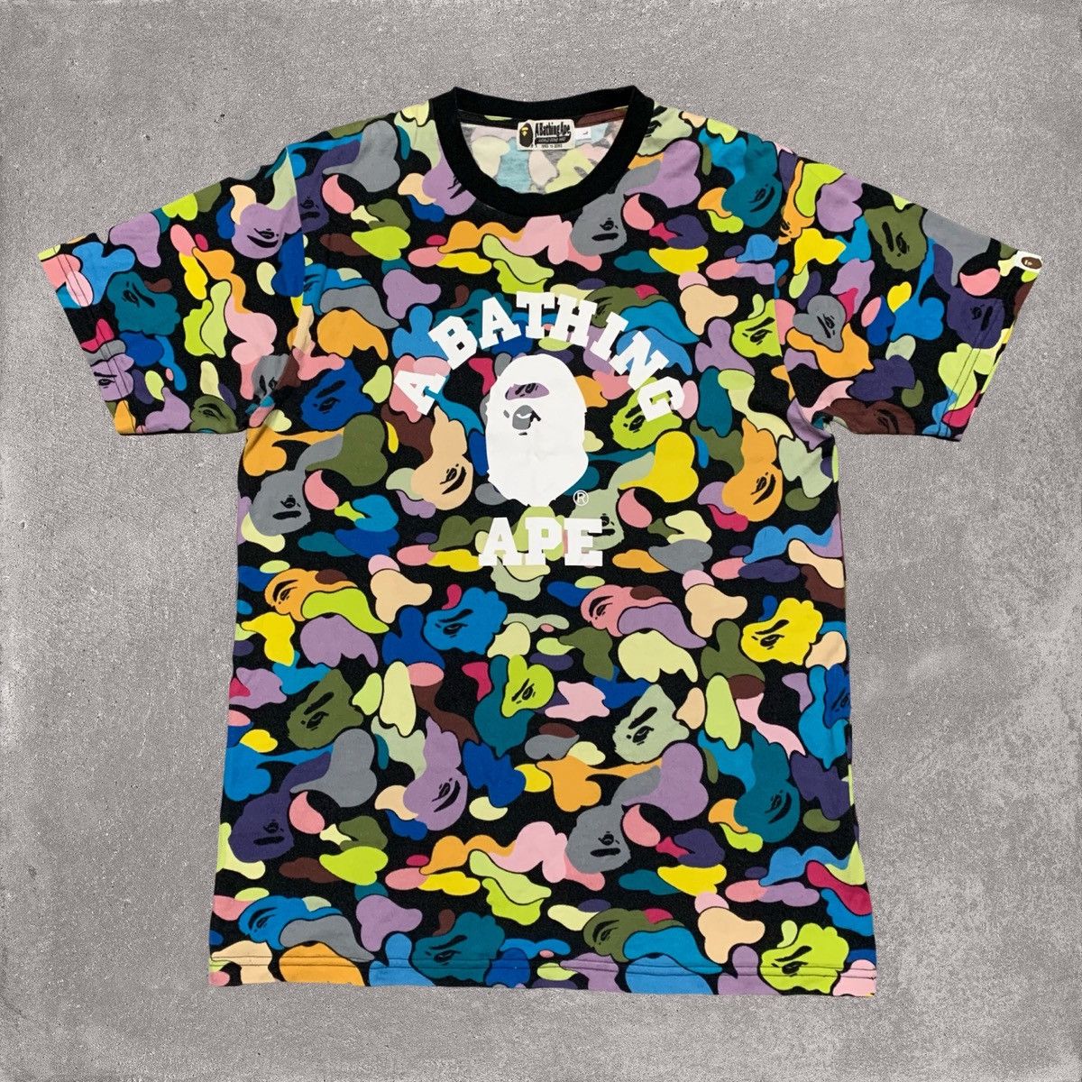 Bape Bape Large Ultimate Multi Camo College Black Tee Bathing Ape Size US L / EU 52-54 / 3 - 1 Thumbnail