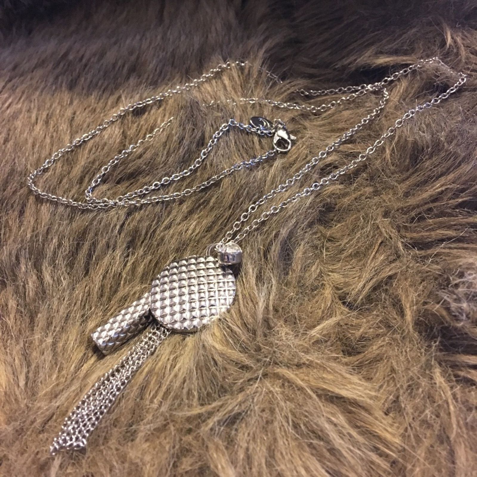 Jewelry Charming Charlie silver tone waffle charm necklace Size ONE SIZE - 6 Thumbnail