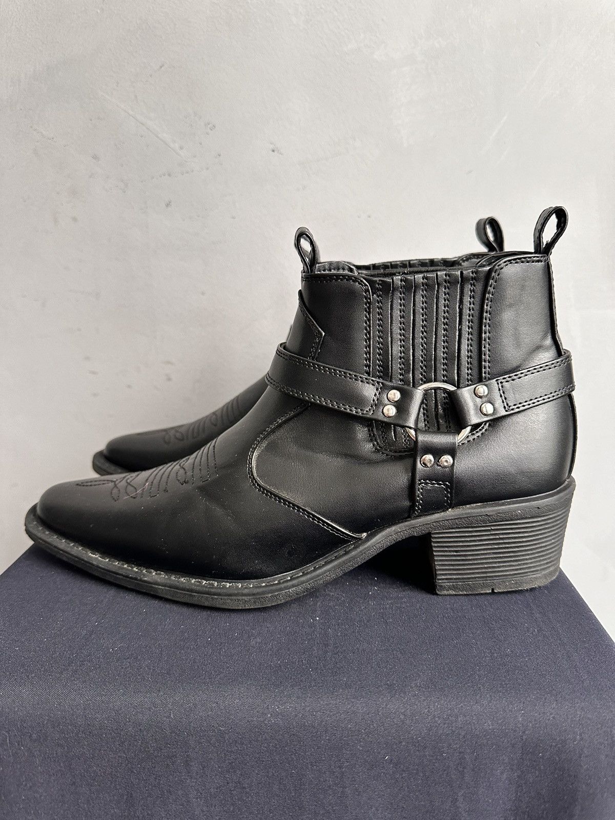 Western Rise VINTAGE BOOTS LEATHER AS 98 COWBOYS GUIDI WESTERN STYLE GOA Size US 7.5 / EU 40-41 - 7 Thumbnail