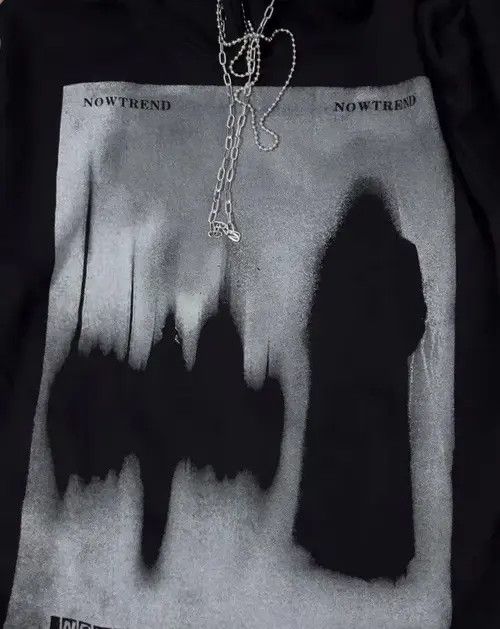 VIBE Rare fashion goth gothic shadow hoodie sweatshirt with chain Size US XL / EU 56 / 4 - 8 Thumbnail