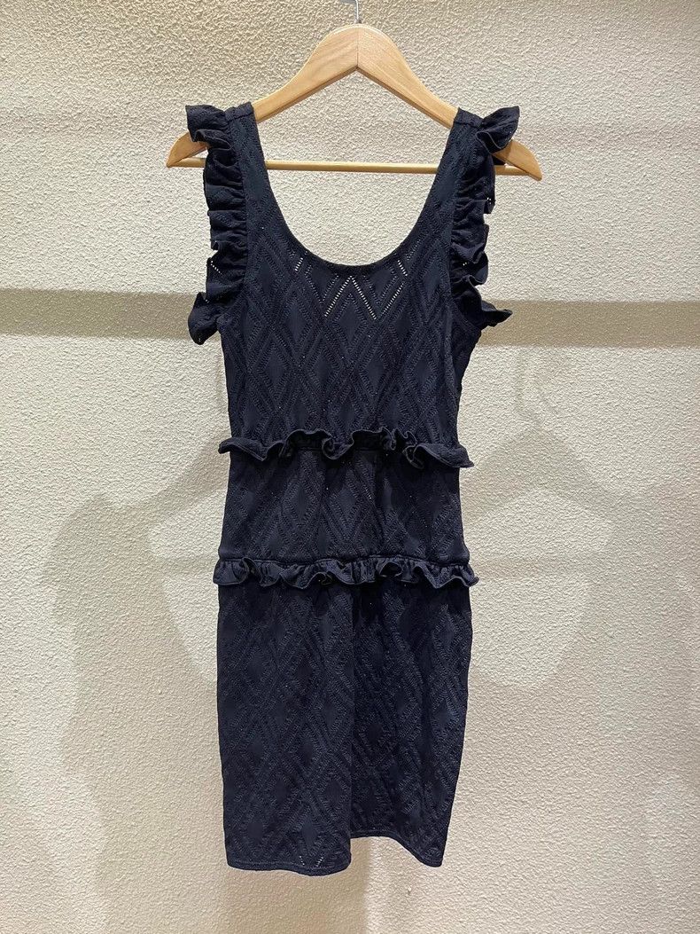 Chanel Chanel 22M black ruffled knitted dress Size XXS / US 00 / IT 34 - 2 Thumbnail