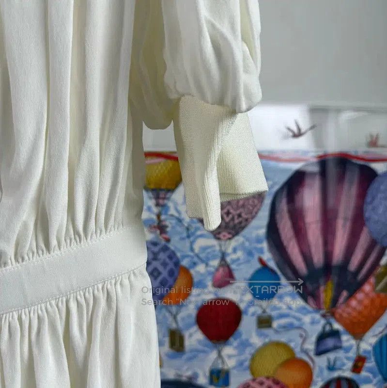 Louis Vuitton Louis Vuitton White Silk Women's Dress . Size S / US 4 / IT 40 - 6 Thumbnail