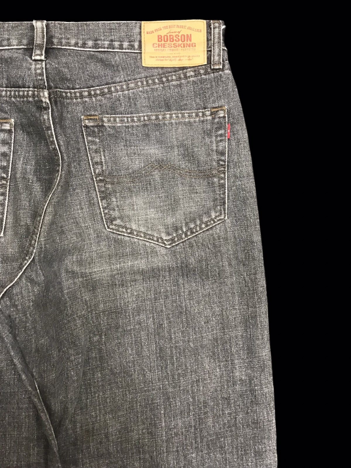 Japanese Brand 💥RELAXED💥BOBSON CHESSKING RELAXED BLACK WASH DENIM F429 Size US 33 - 10 Thumbnail