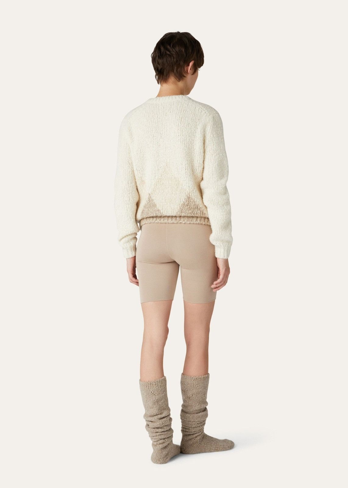 Loro Piana o1srvl11e1125 FAN1195 Cocooning V-neck Sweater White/Brown Size L / US 10 / IT 46 - 6 Thumbnail