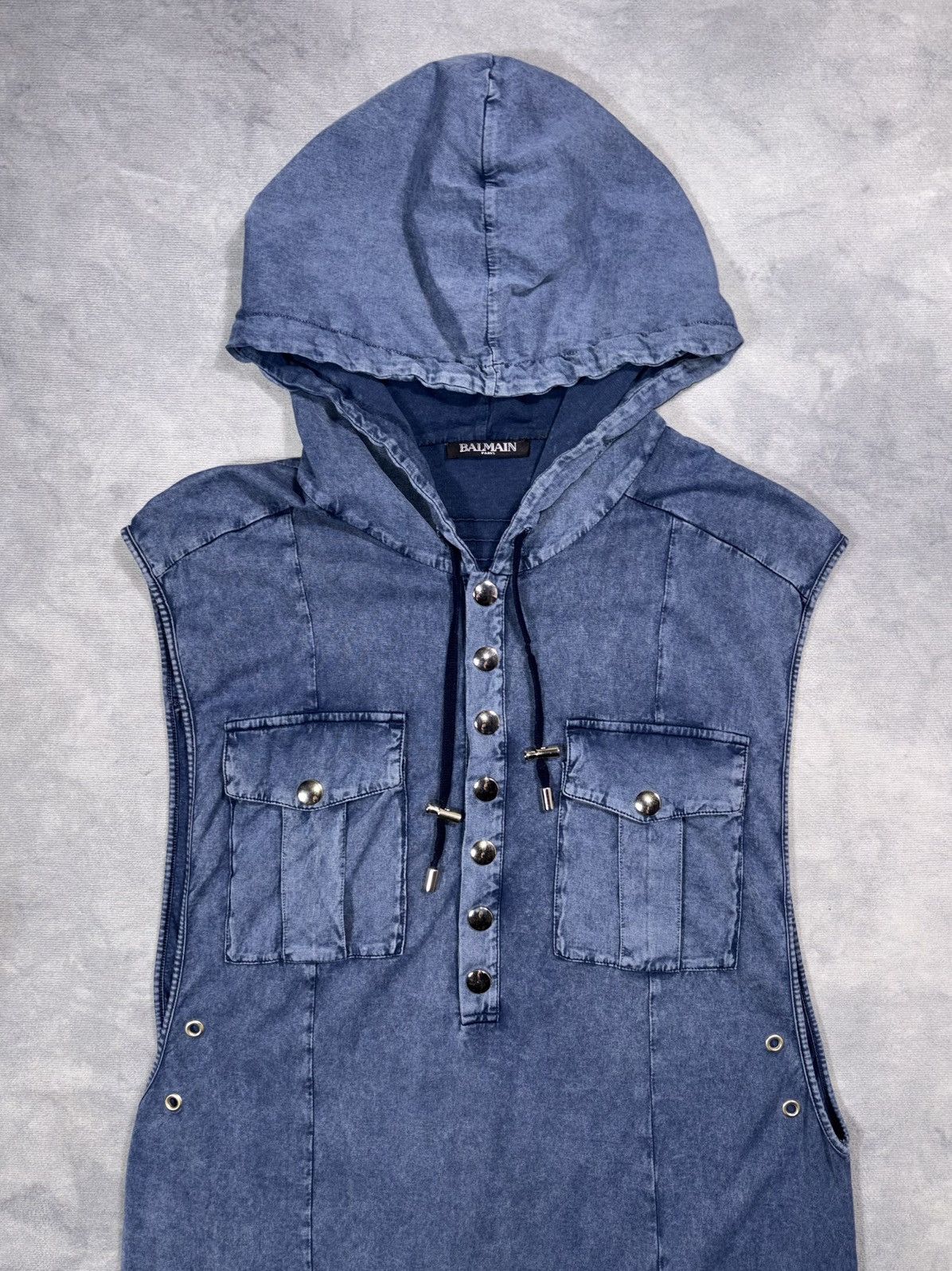 Balmain Balmain Paris SS16 Hooded Sleveless Archive Y2K Shirt Size US M / EU 48-50 / 2 - 3 Thumbnail