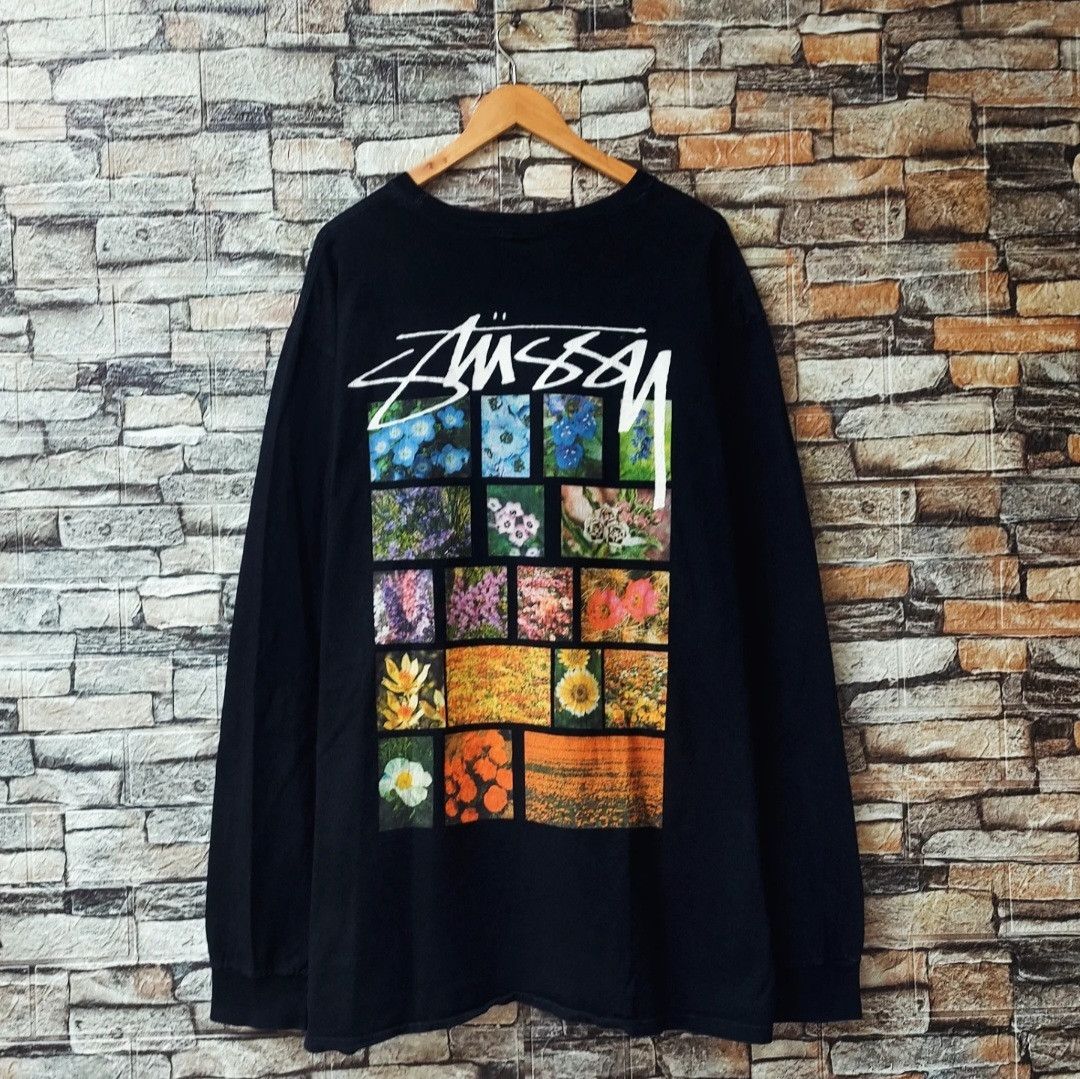 Stussy STUSSY Flower Grid Pigment Dyed Long Sleeve Size US XL / EU 56 / 4 - 1 Thumbnail