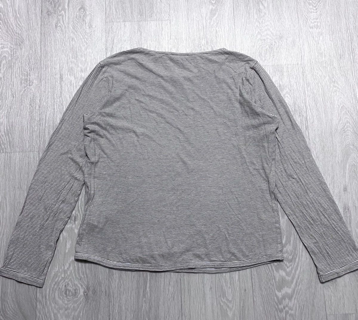 A.P.C. Womens A.P.C. APC Wide Neck Striped Cotton Long Sleeve Shirt Size L / US 10 / IT 46 - 7 Thumbnail