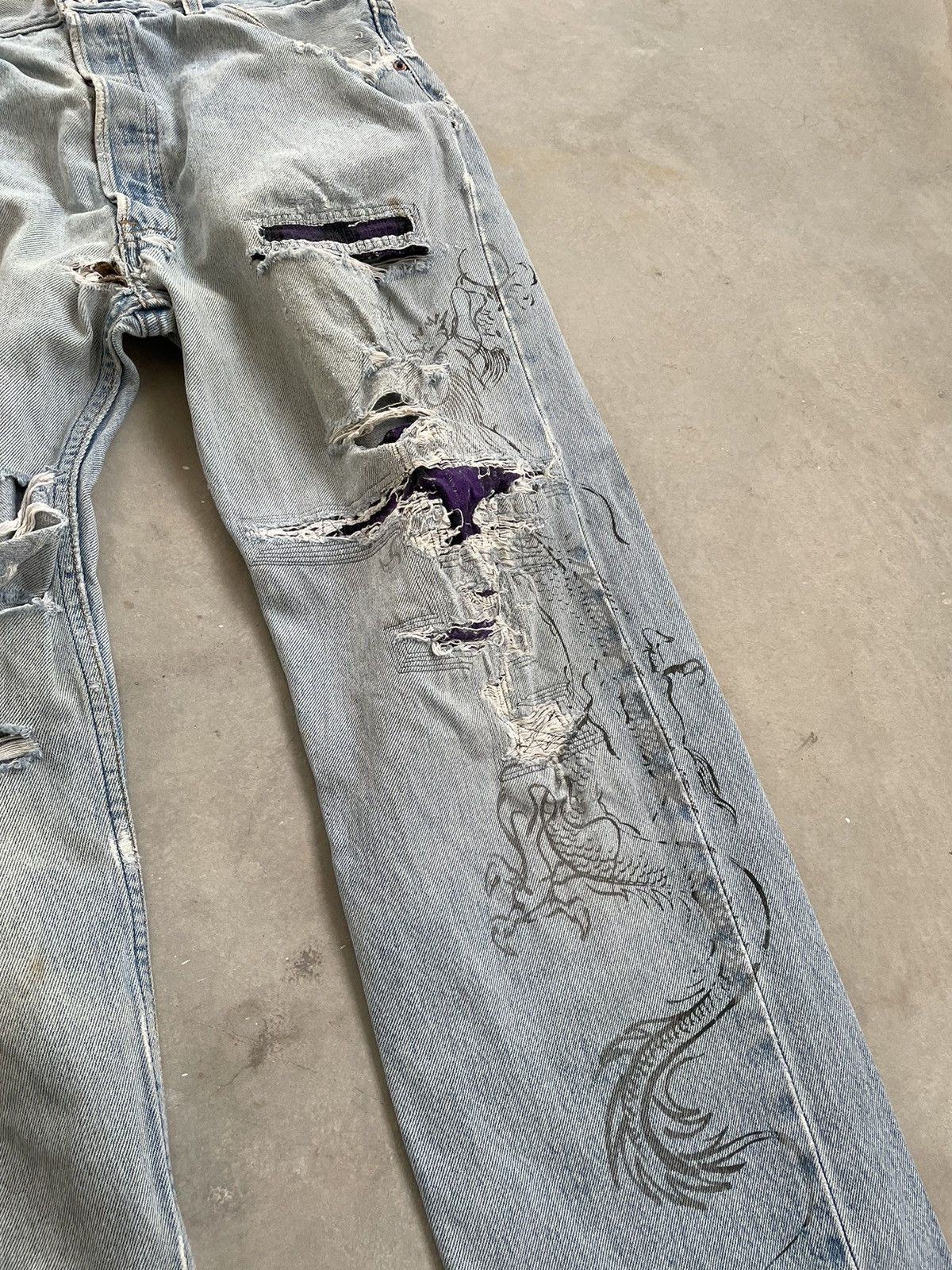 Designer × Levi's VINTAGE LEVIS 501 MADE IN USA ARTWORK PANT Size US 35 - 3 Thumbnail