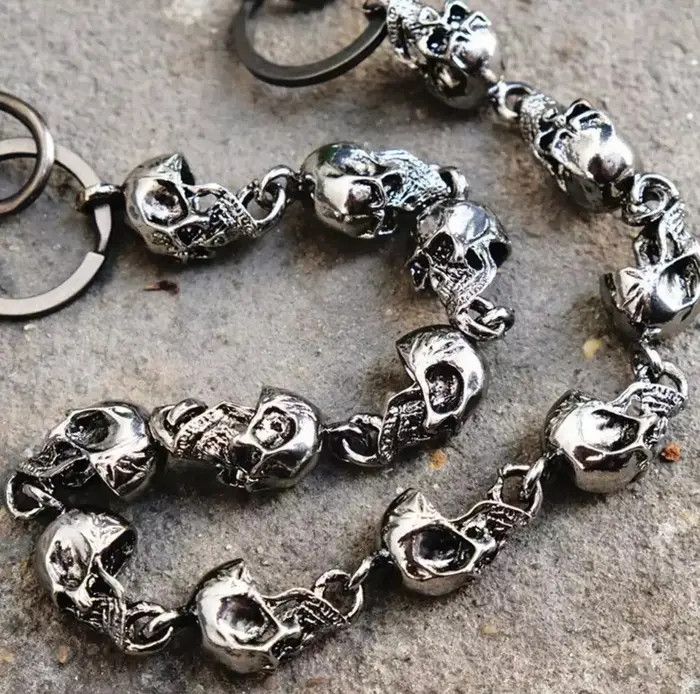 Jewelry Pocket Skull Chain Gothic Death Waist Pants Wallet Demon Size ONE SIZE - 3 Thumbnail