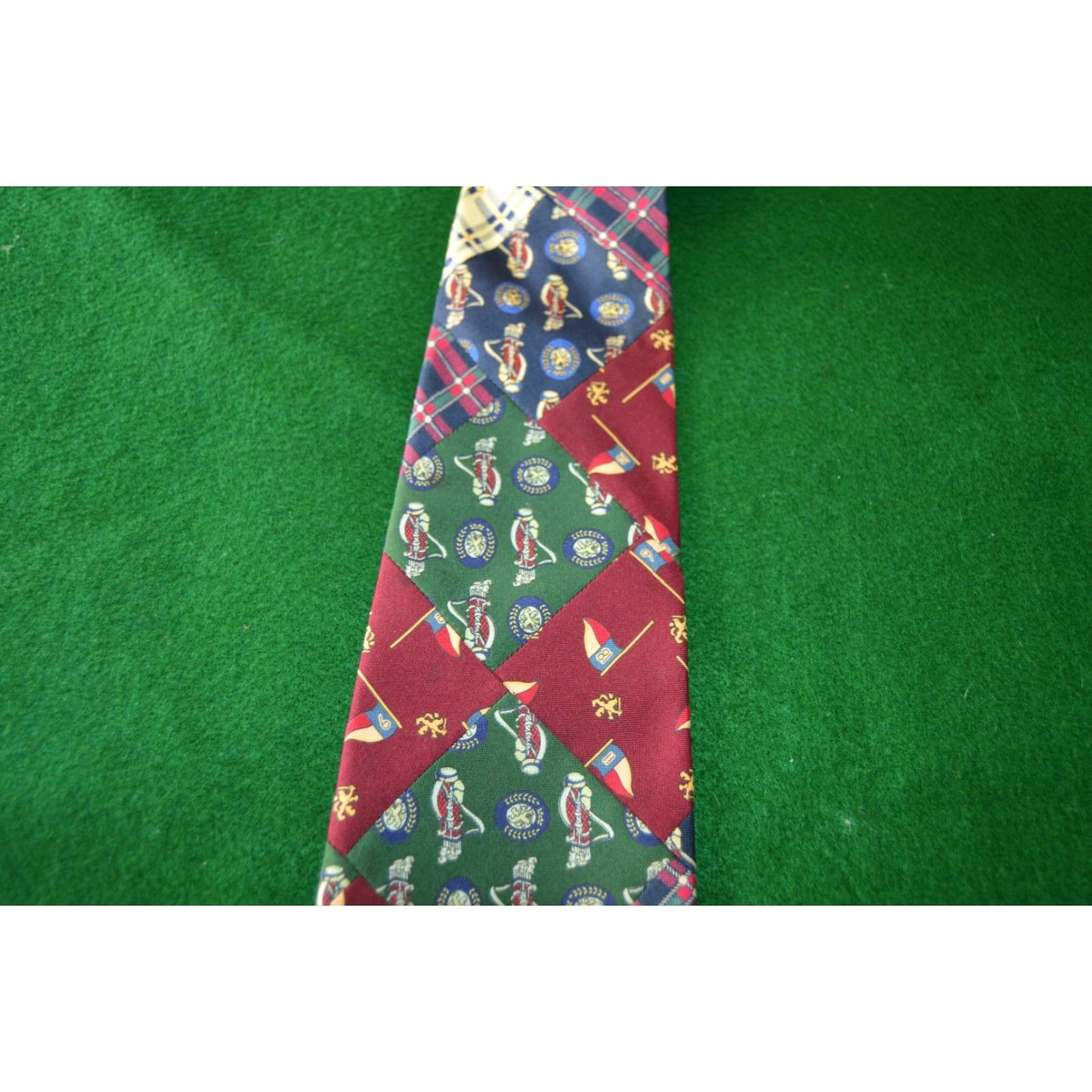 Tommy Hilfiger Tommy Hilfiger Men's Tie Multicolor Golf Italian Silk USA Tie Geometric Pattern, 100% Silk, Multicolor, Golf, USA, Mens Size ONE SIZE - 2 Thumbnail