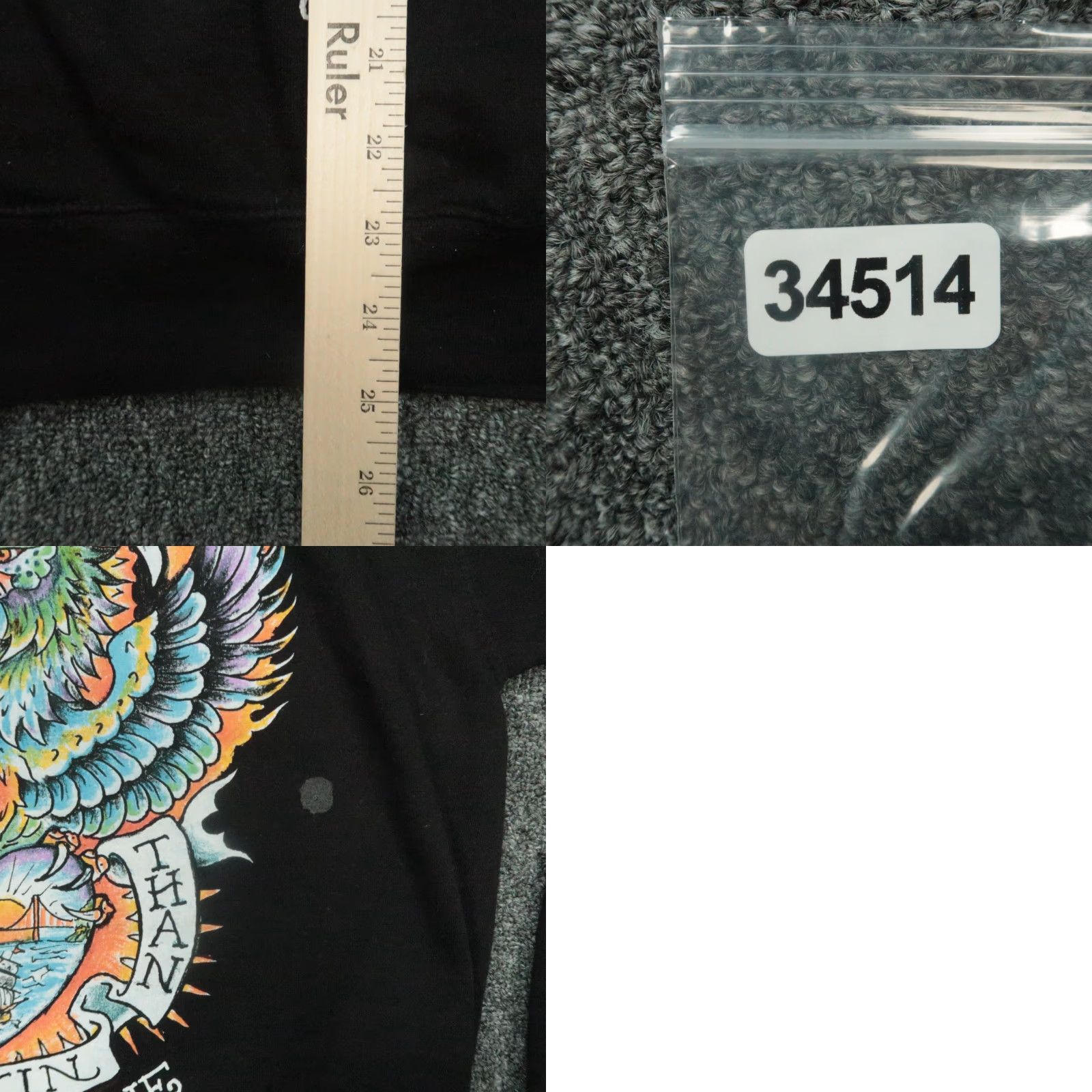 Ed Hardy Hoodie Mens Medium Black Deeper Than Skin De Young Museum Graphic
