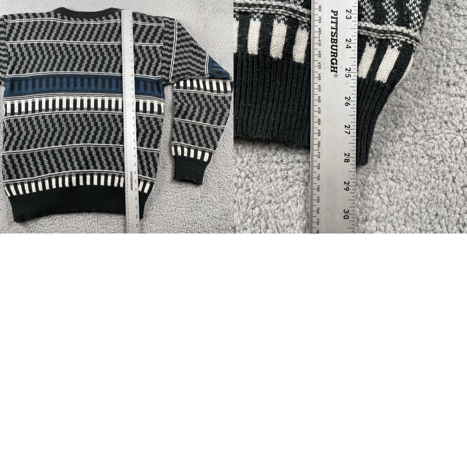 Vintage VINTAGE Sweater Graphix Acrylic Knit Geometric Sweater Mens XL Black & White 90s Size US XL / EU 56 / 4 - 10 Thumbnail